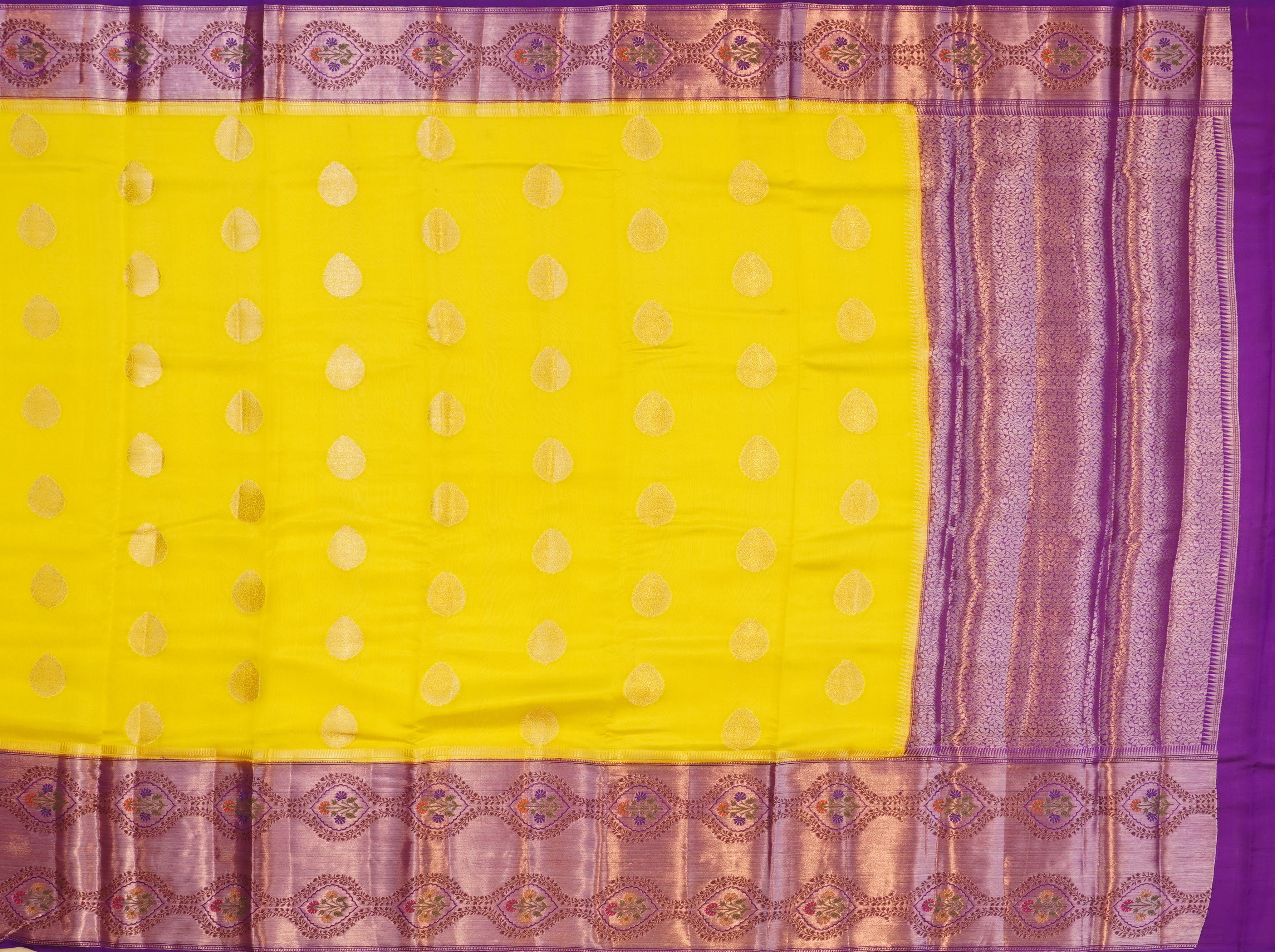 JSB- 8805 | Yellow Pure Dupiyana Silk Saree