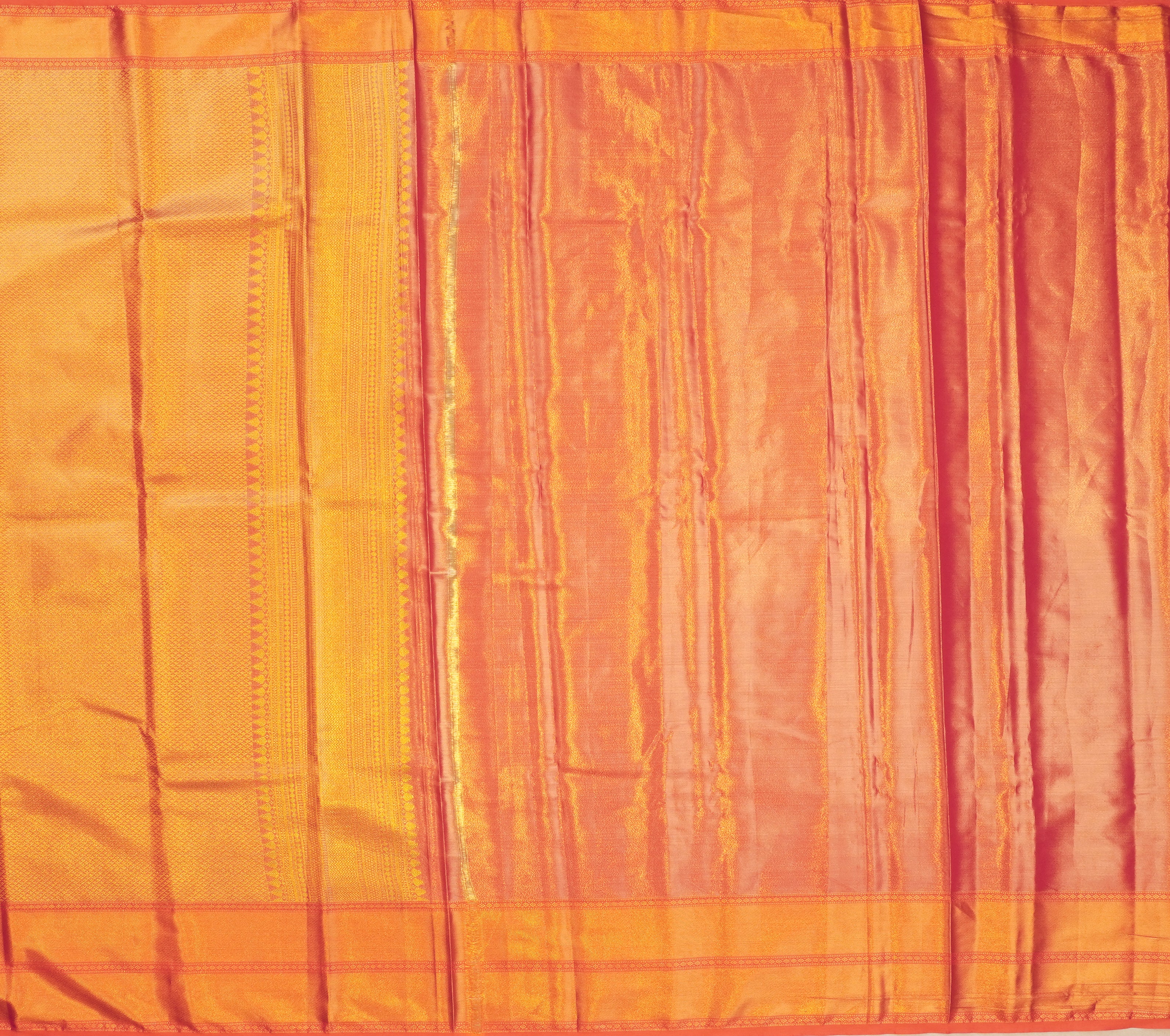JSB- 8826 | Orange Kanchi Tissue Pattu Saree