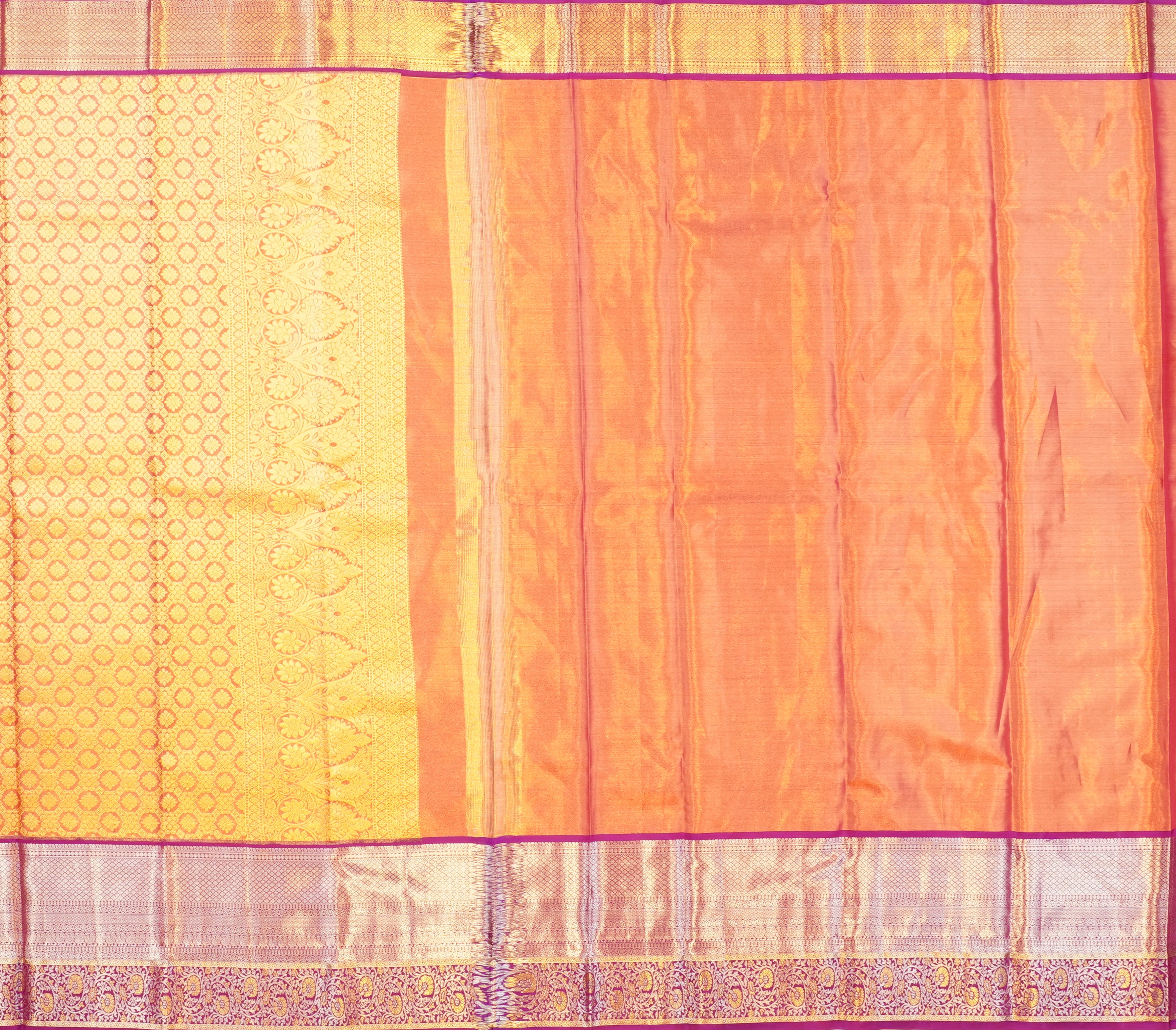 JSB- 9034 | Pink & Purple Pure Kanchi Tissue Pattu Saree
