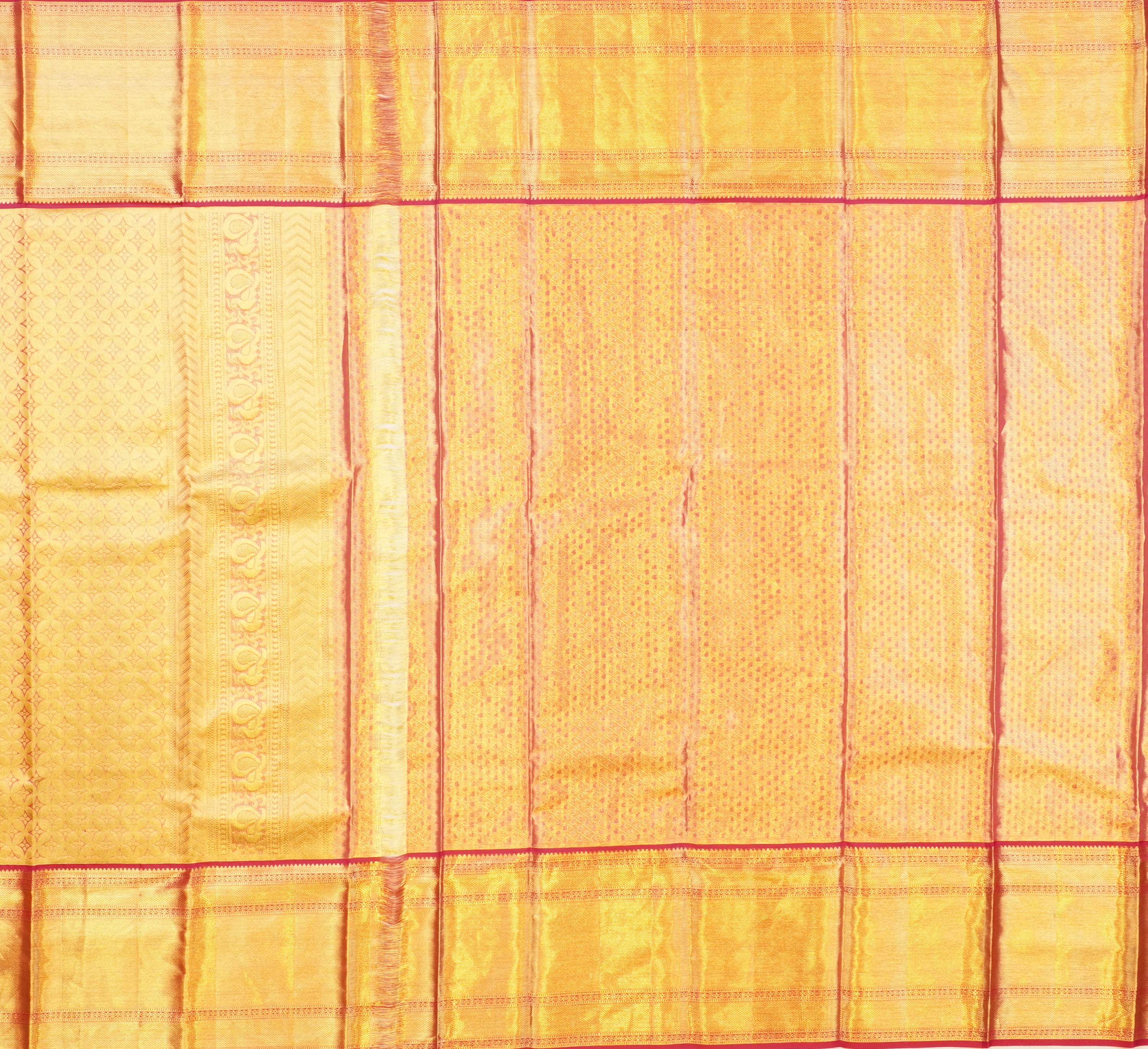 JSB- 9035 | Green & Pink Pure Kanchi Tissue Pattu Saree