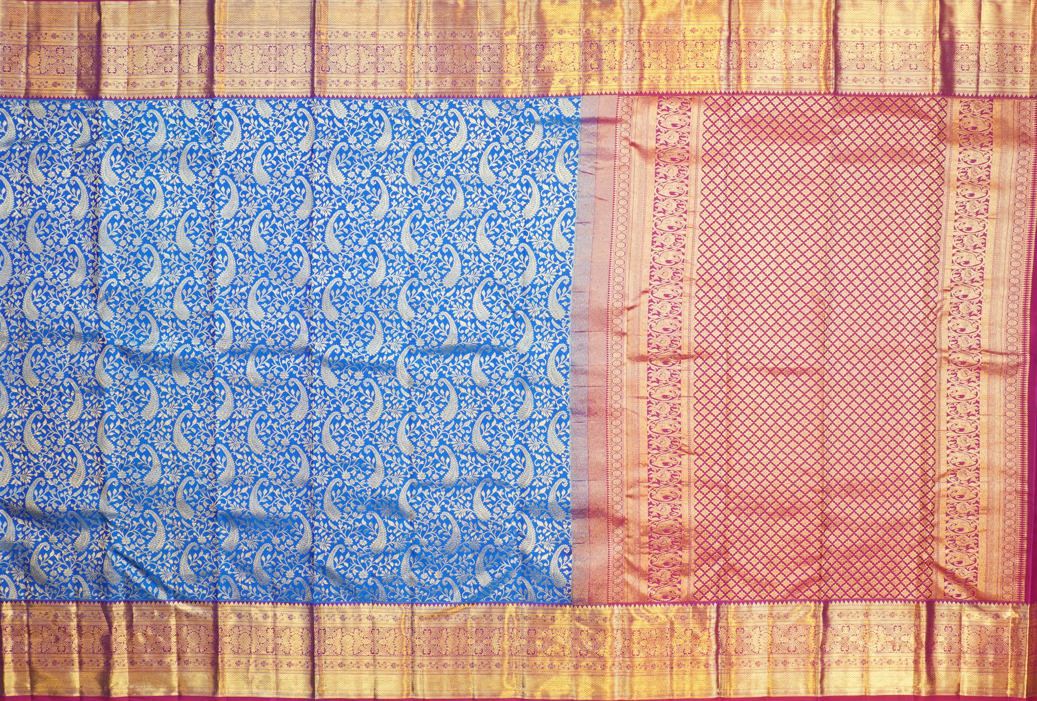 JSB- 9104 | Blue Pure Kanchi Kalakshetra Pattu Saree