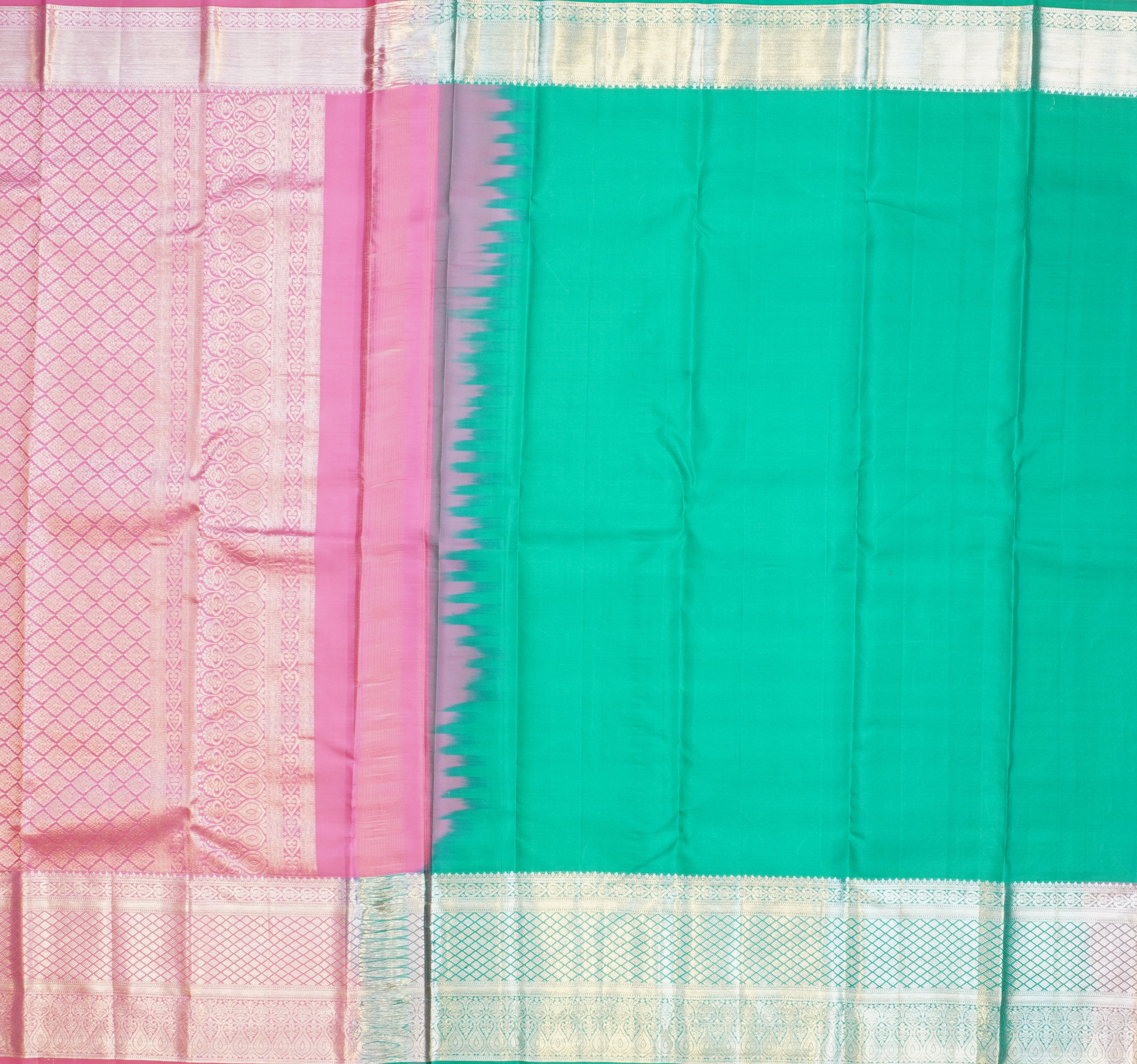 JSB- 9103 | Pink Pure Kanchi Kalakshetra Pattu Saree