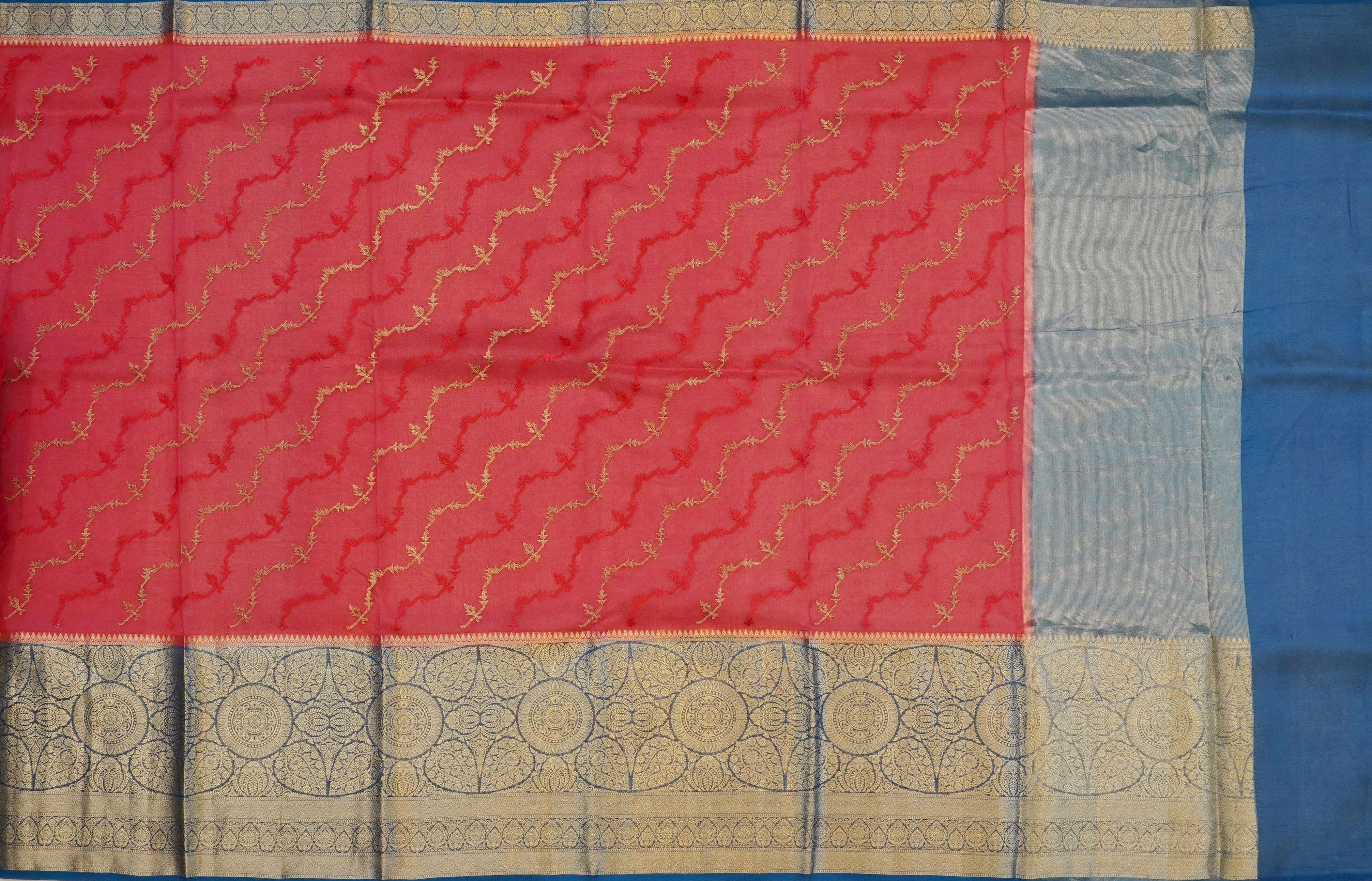 JSB- 9122 | Red Pure Kora Silk Saree