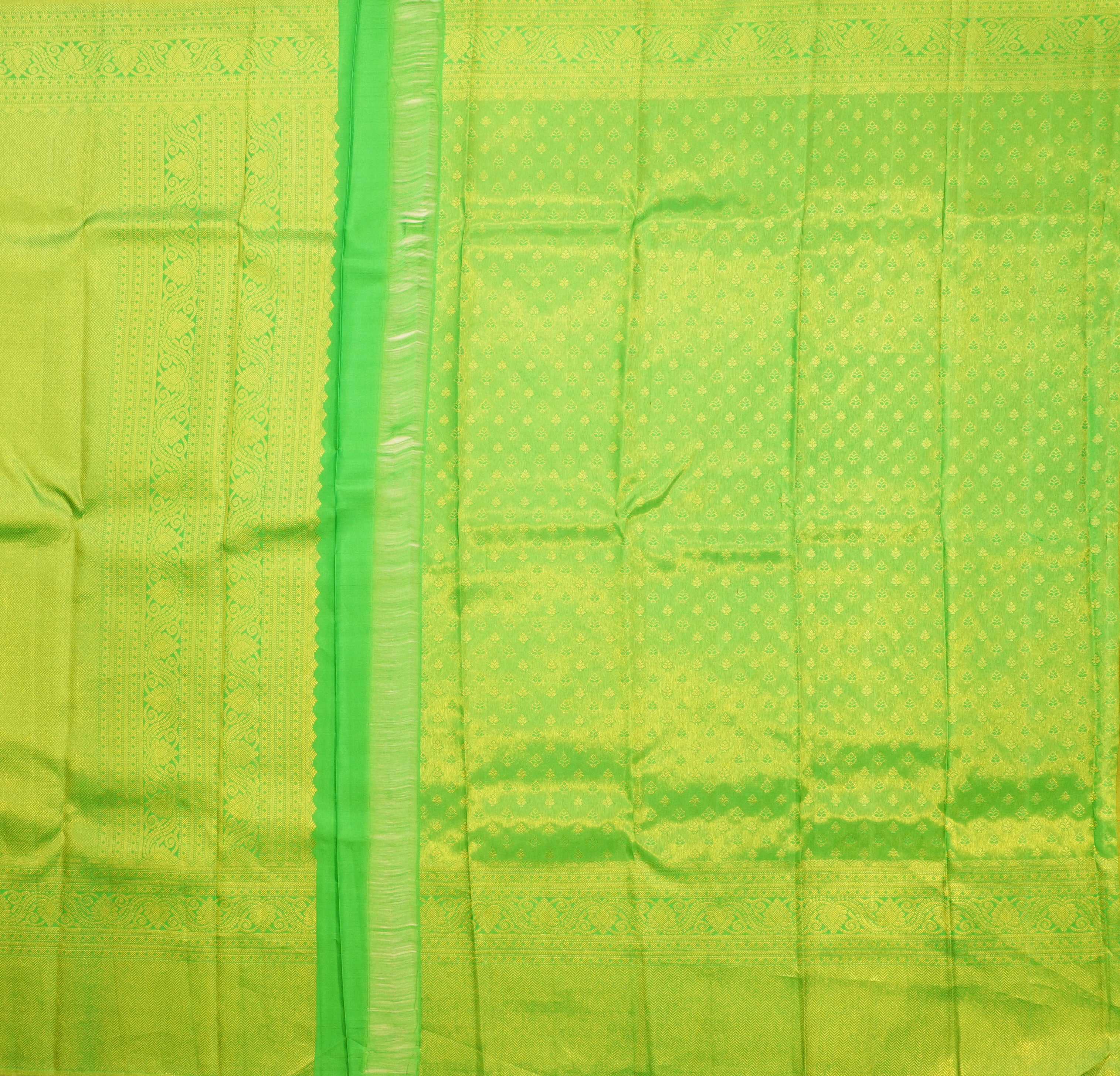 JAS -32 | Green Pure Kanchi Kalakshetra Pattu | Weavers Special Discount Saree