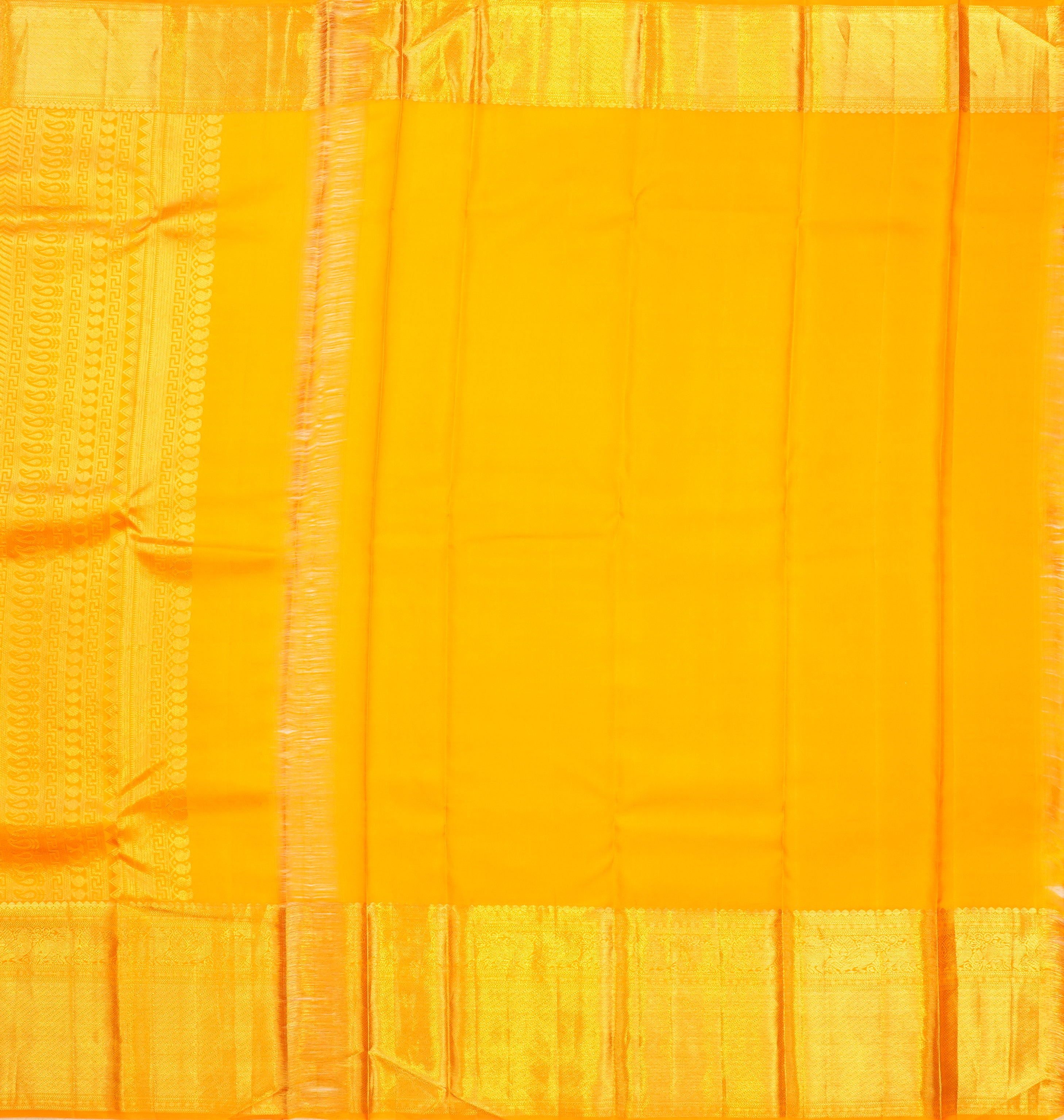 JAS -43 | Mustard Pure Kanchi Kalakshetra Pattu | Weavers Special Discount Saree