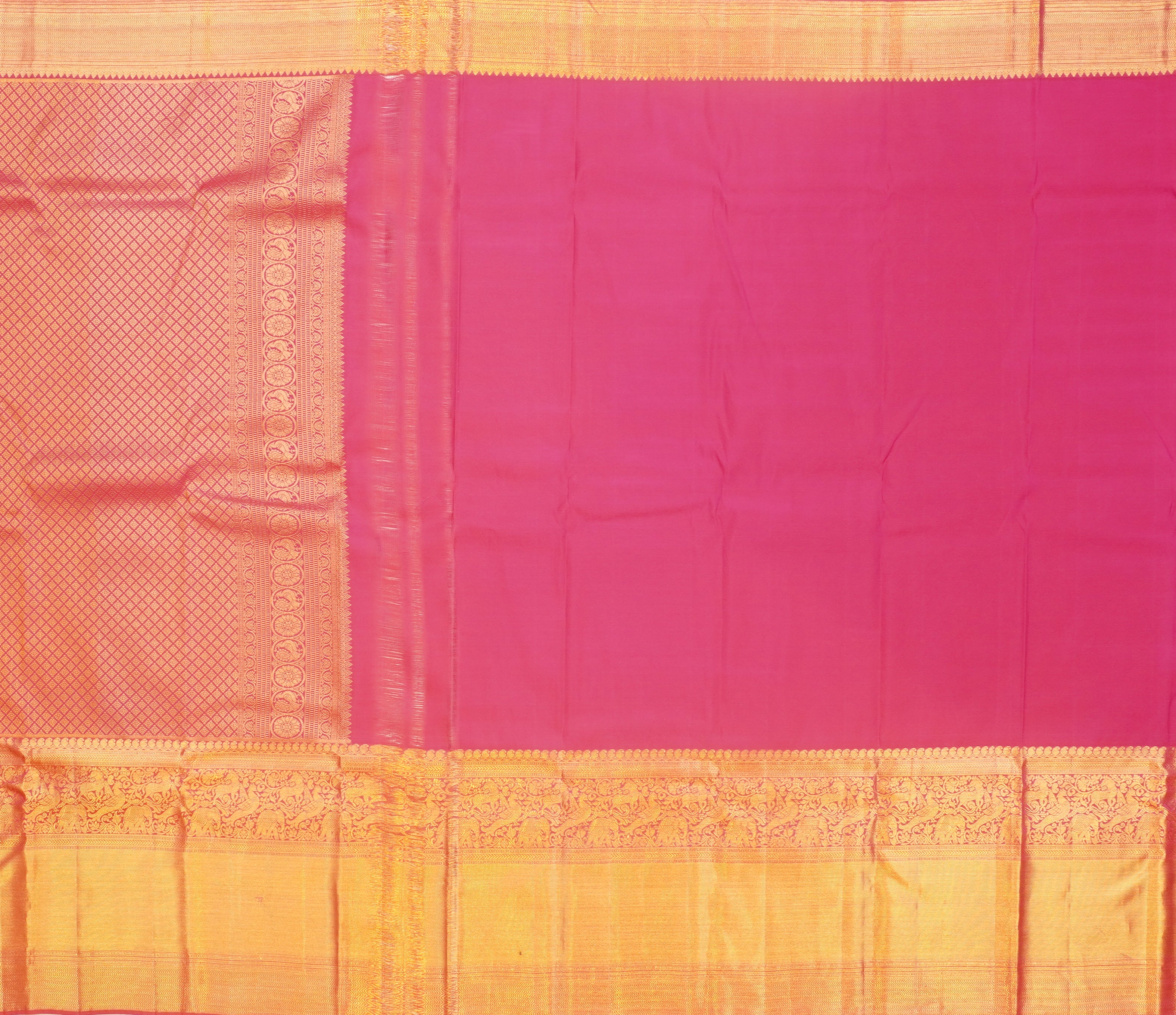 JSB- 9330 | Orange & Pink Pure Kanchi Parinaya Pattu Saree