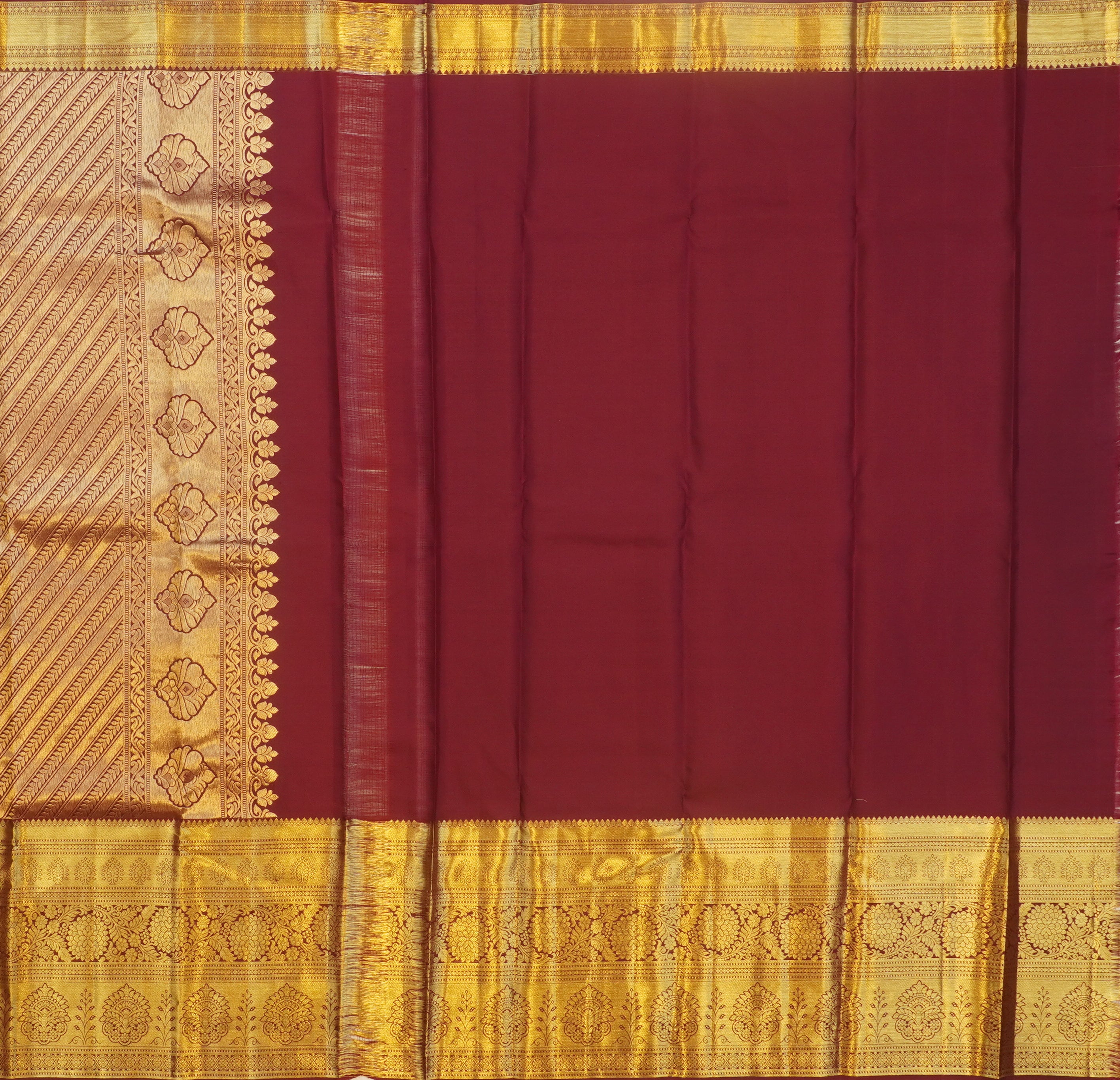 JSB- 9369 | Purple & Maroon Pure Kanchi Kalakshetra Pattu Saree