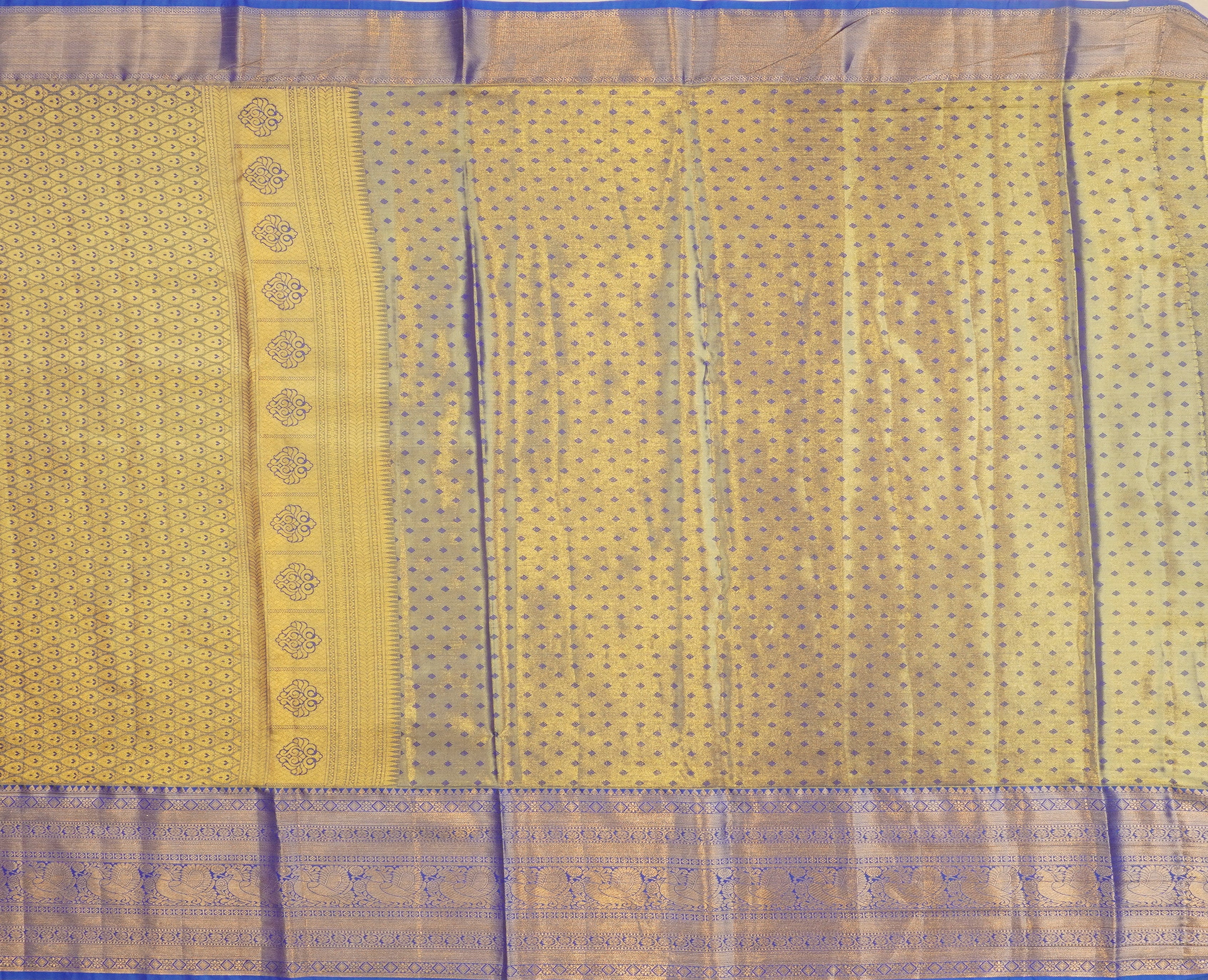 JSB- 9404 | Purple & Blue Jamdhani Tissue Pattu Saree