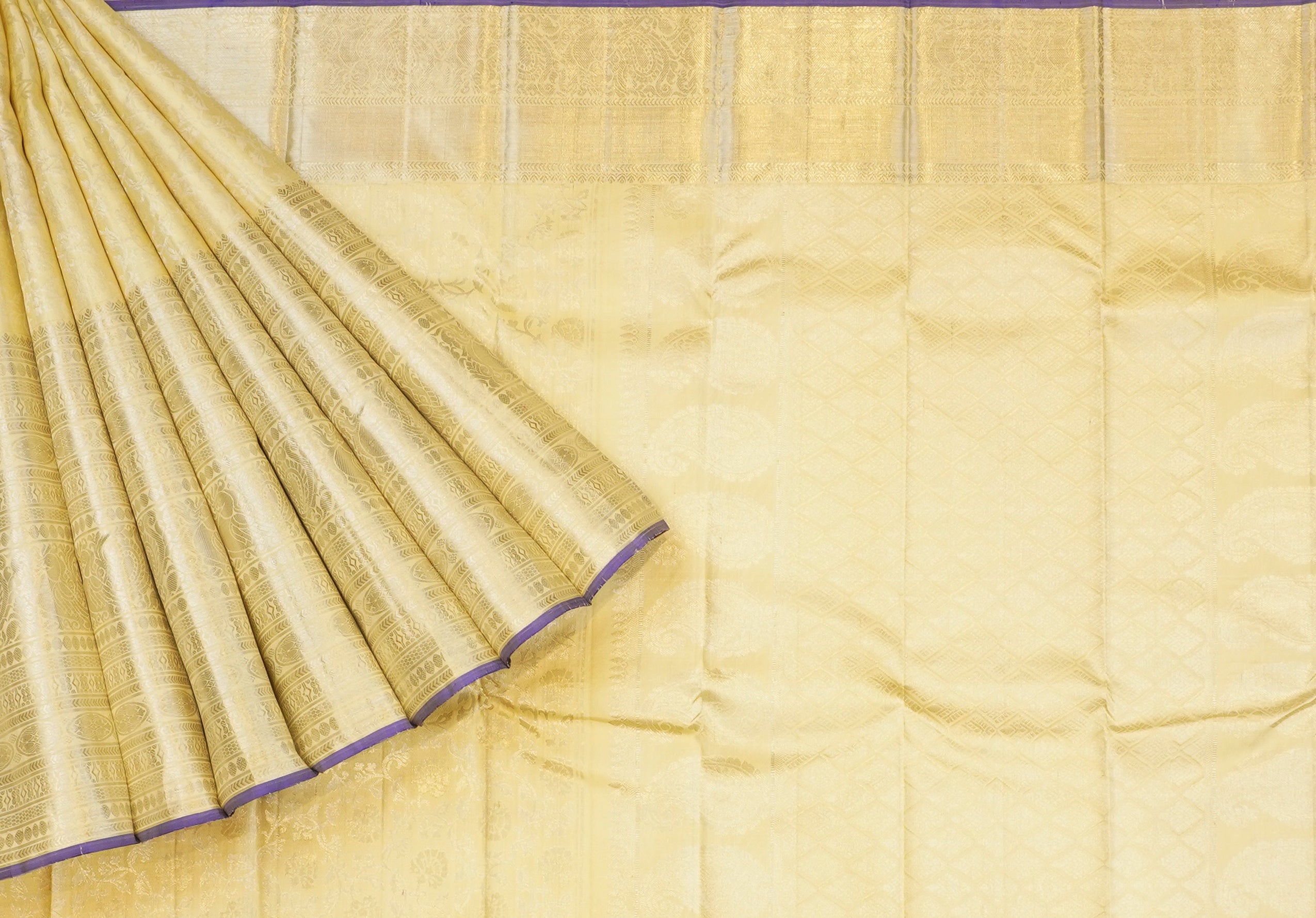 JSB- 9555 | Off White Kanchi Pattu Saree