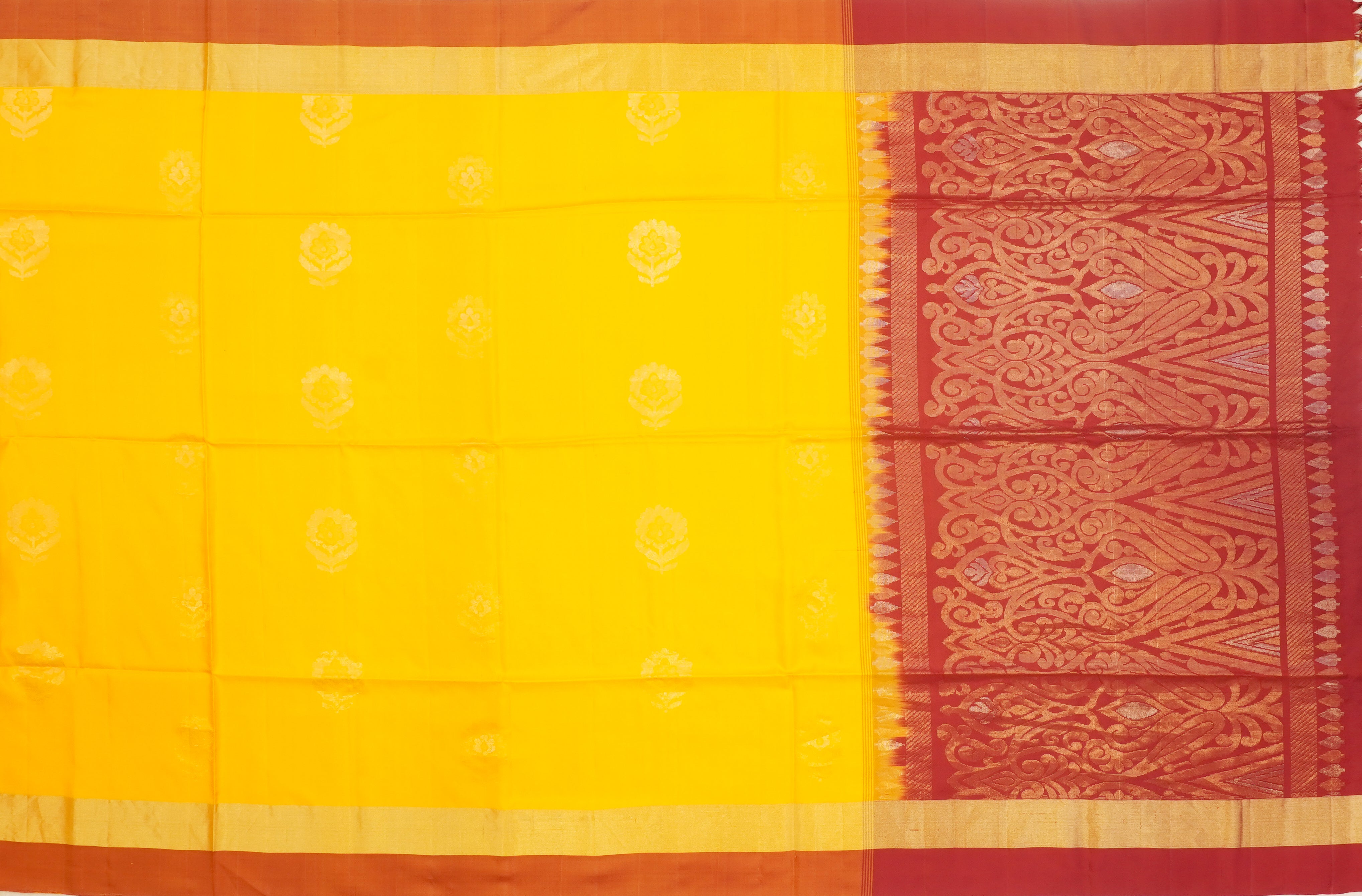 JSB-9588 | Orange & Maroon Uppada Pattu Saree