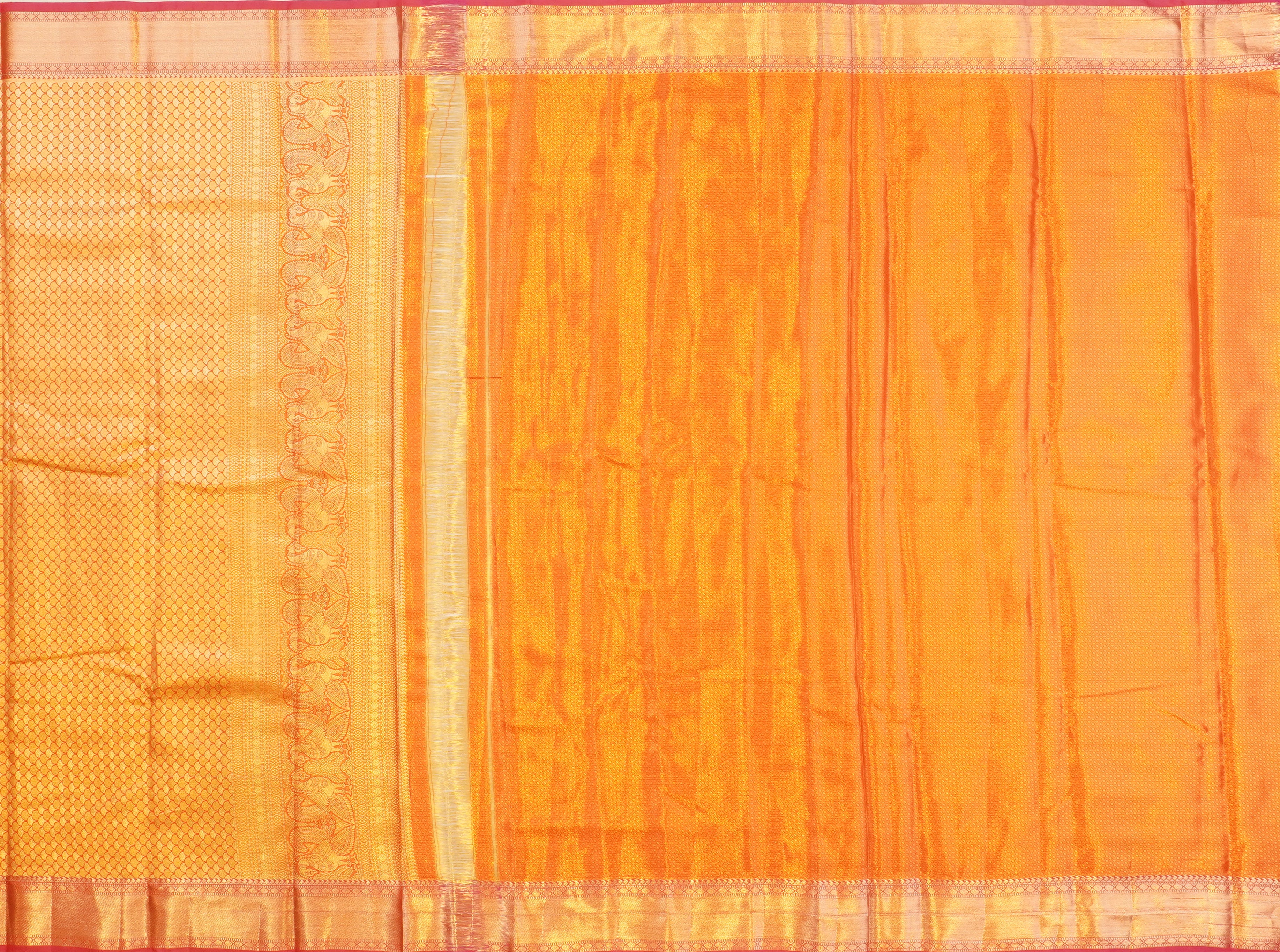JSB- 9646 | Green & Pink Kanchi Tissue Pattu Saree
