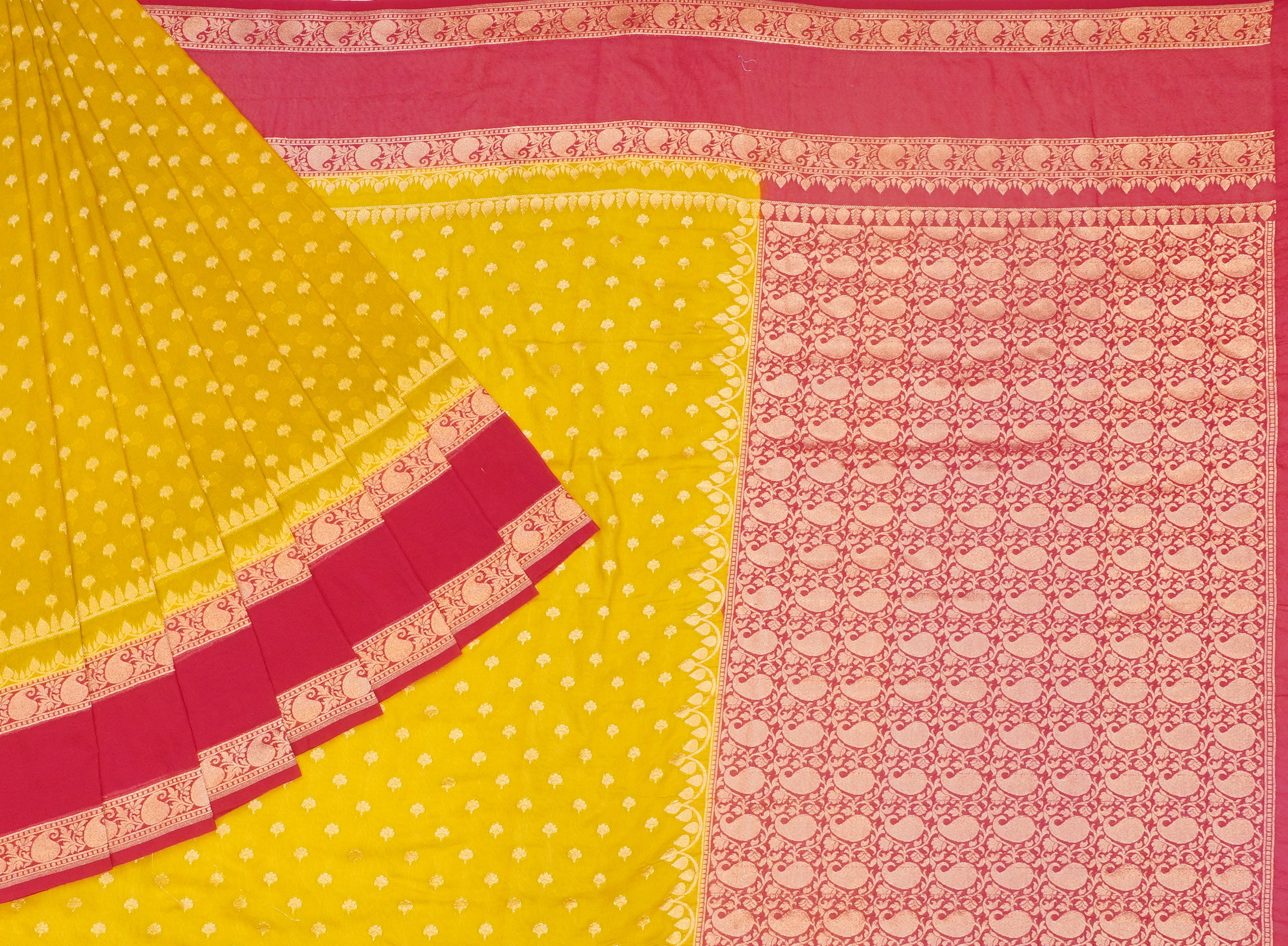 JSB- 9657 | Mehndi Green & Pink Semi Binny Silk Saree