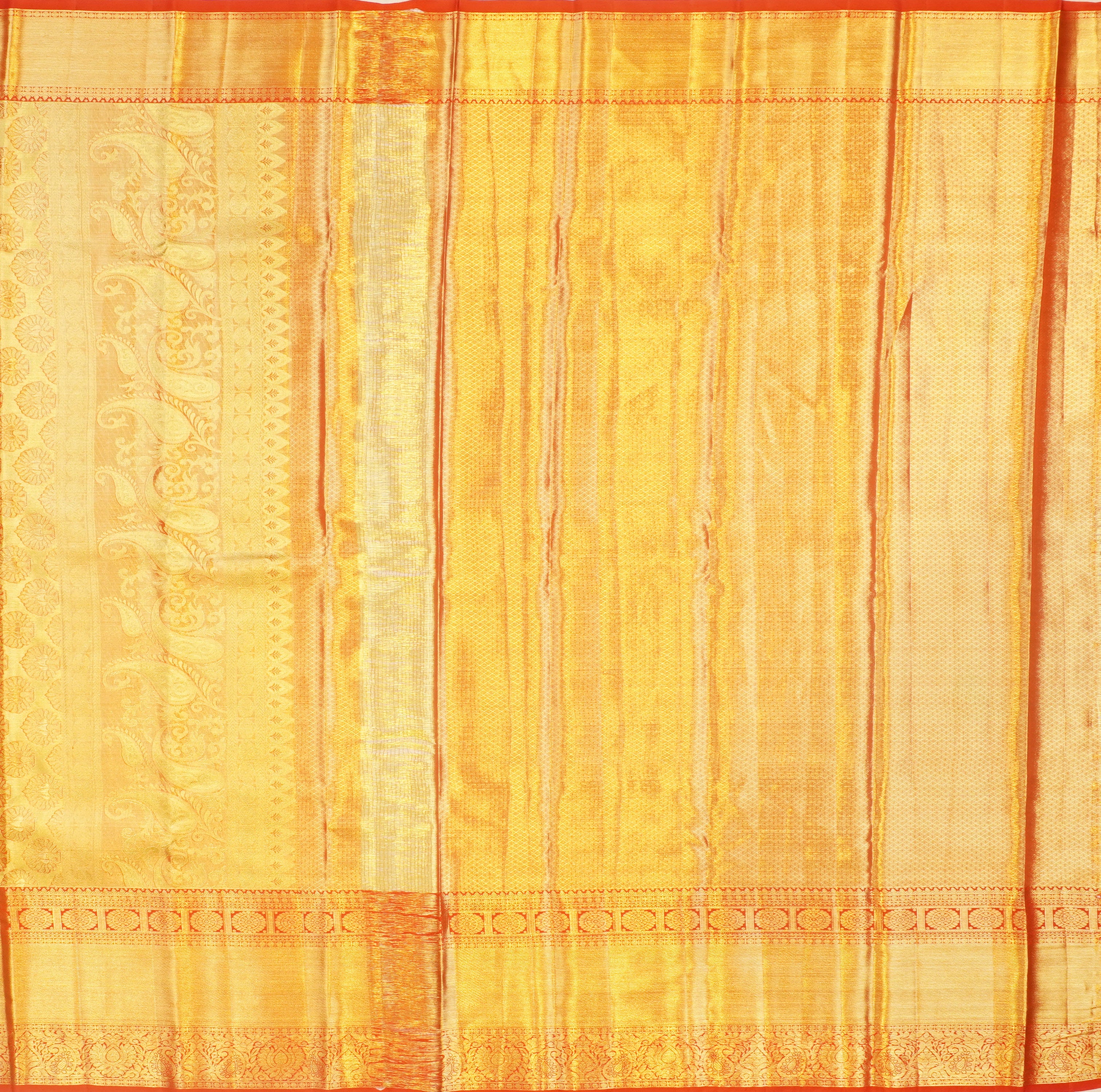 JSB- 9721 | Gold & Red Pure Kanchi Tissue Patttu Saree