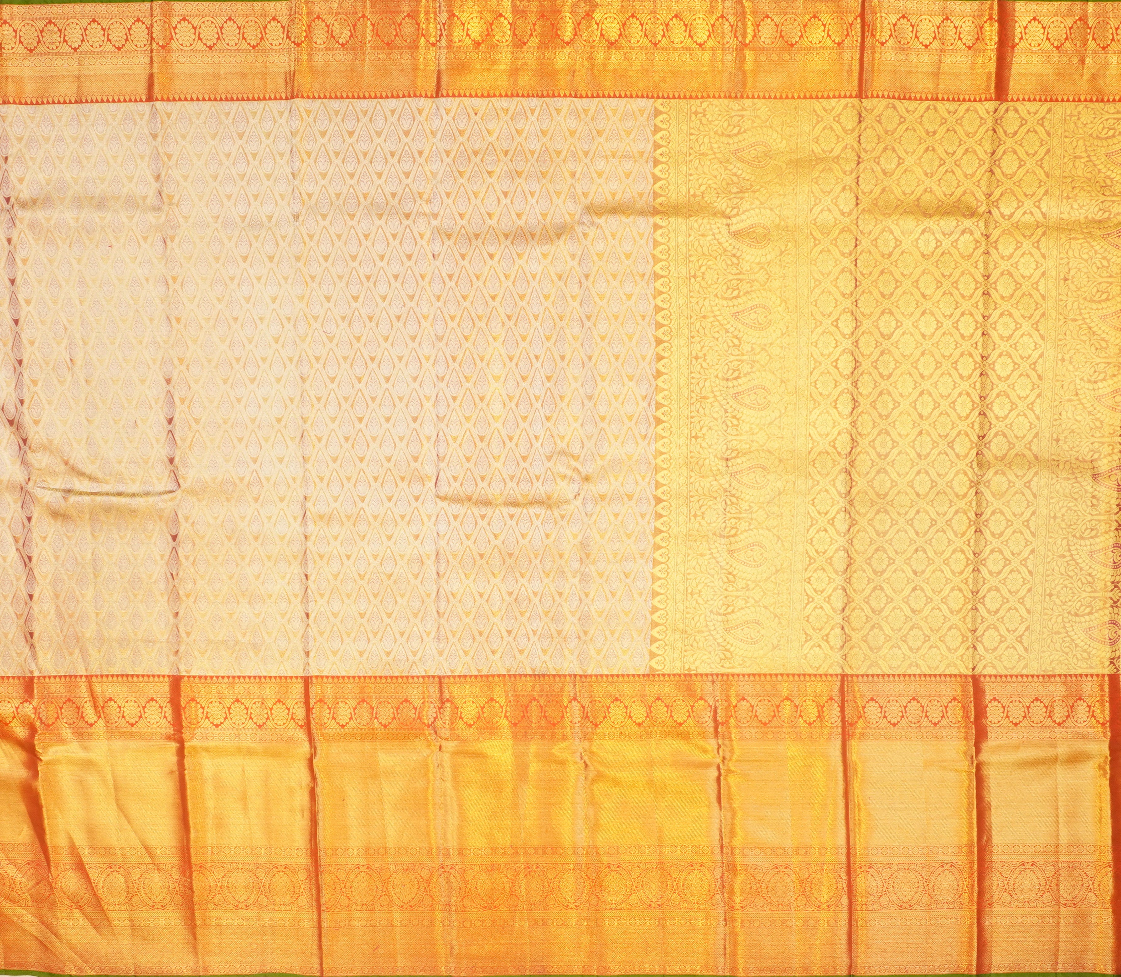 JSB- 9728 | Pink & Green Pure Kanchi Tissue Patttu Saree