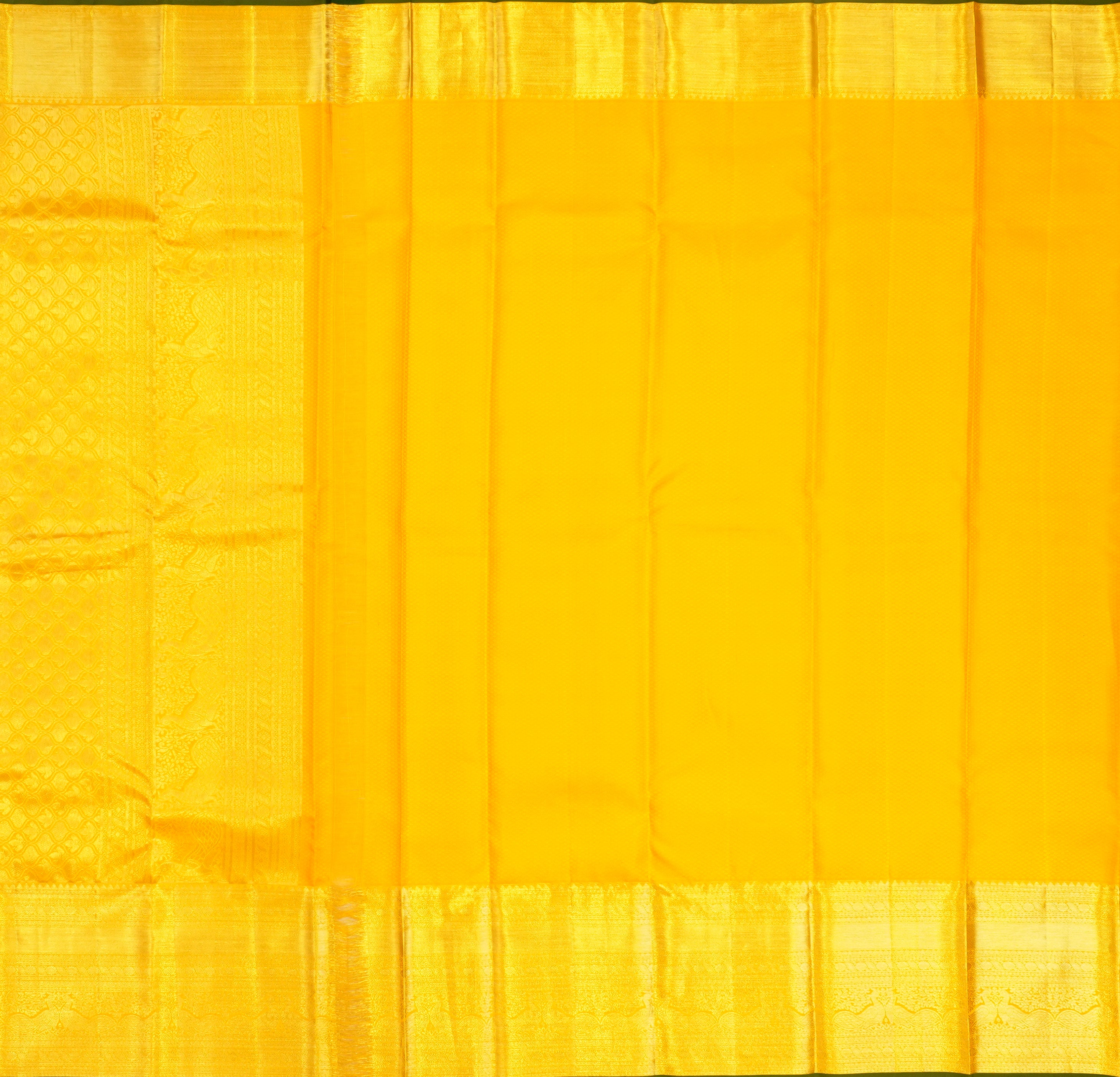 JSB- 9744 | Blue & Yellow Pure Kanchi Parinaya Pattu Saree