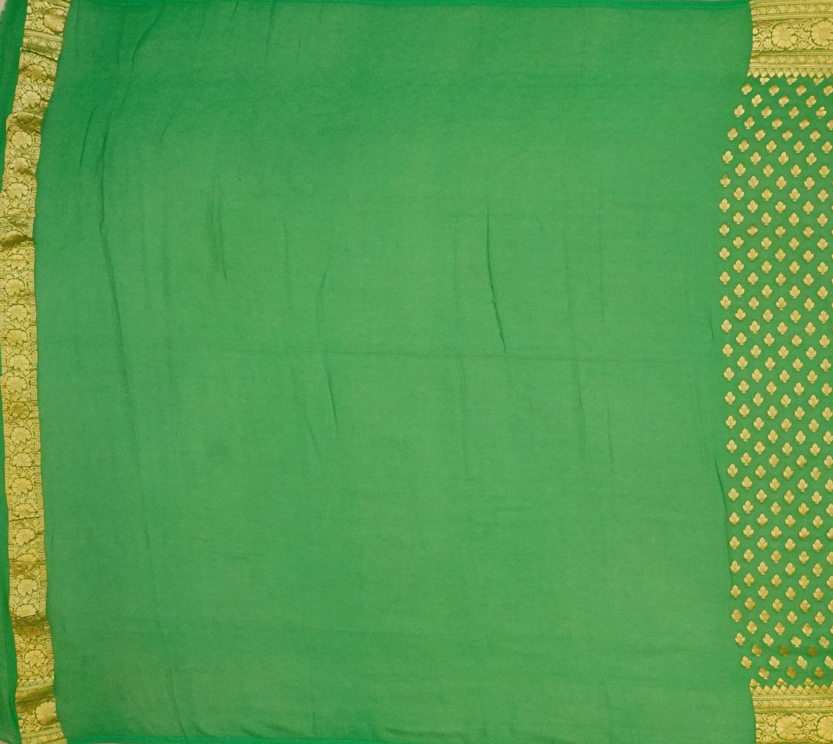 JSB- 10091 | Green Banaras Georgette Saree