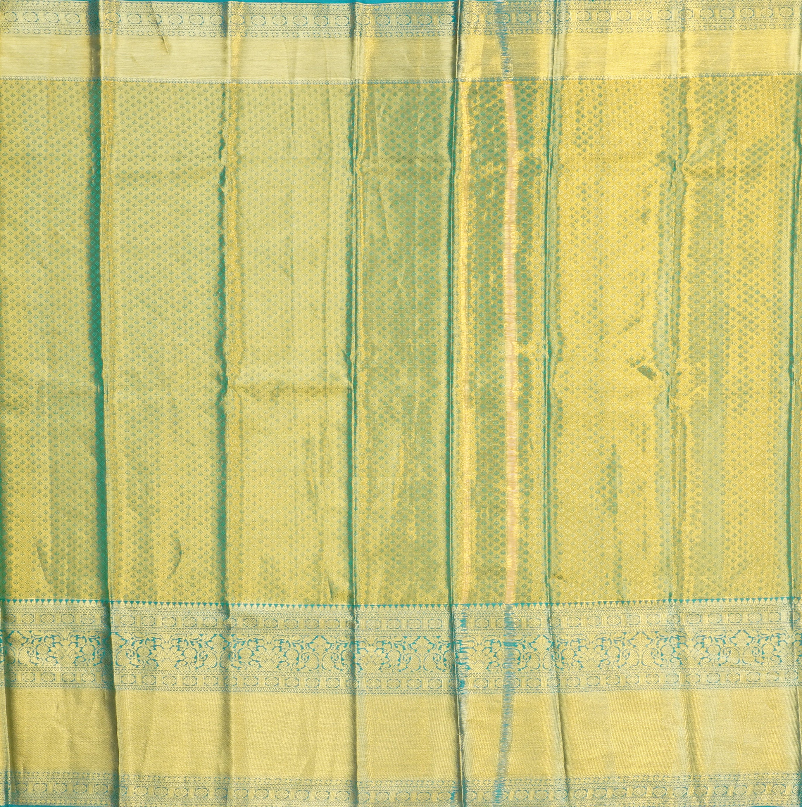 JSB- 9720 | Gold & Blue Pure Kanchi Tissue Patttu Saree