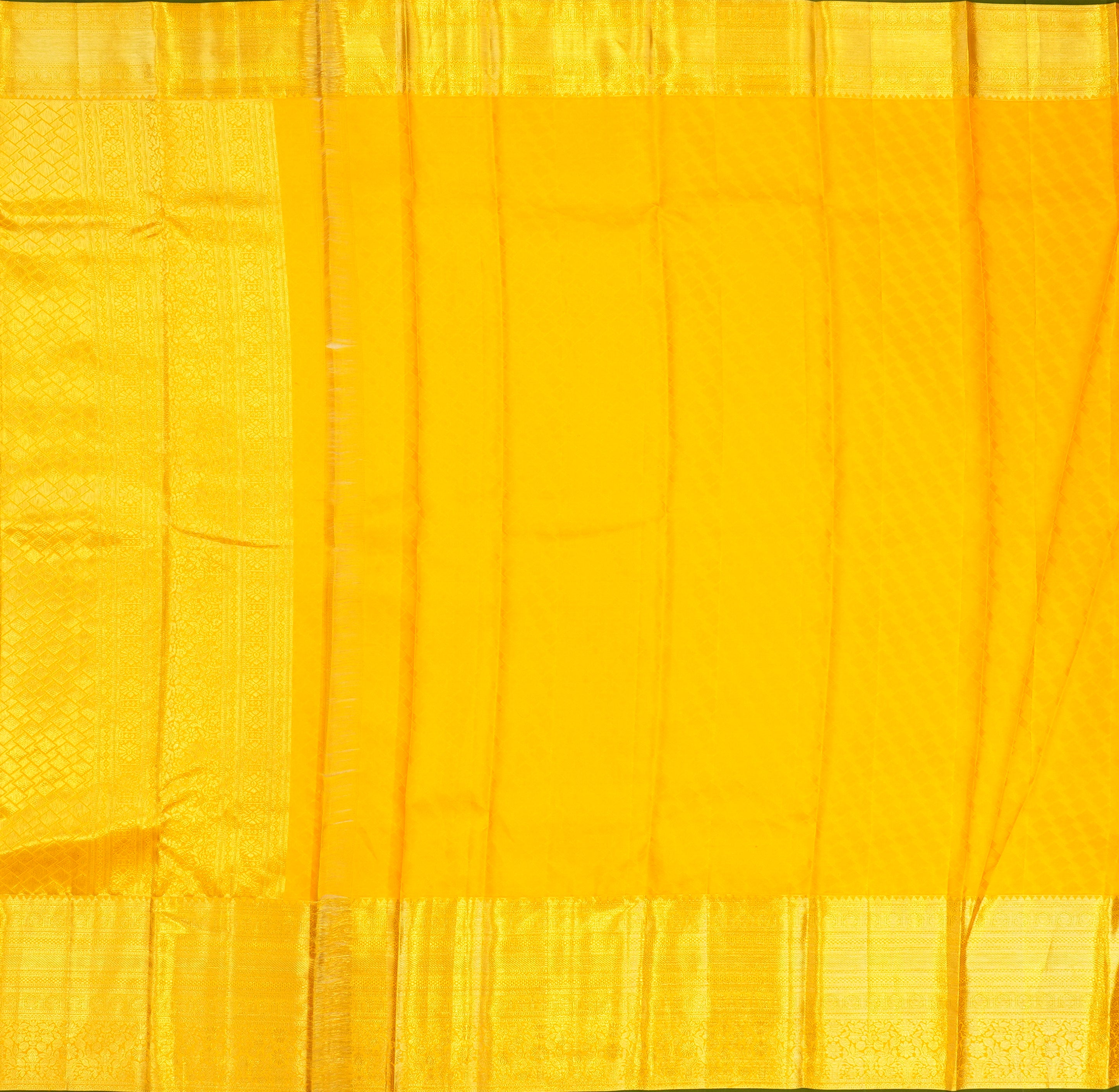 JSB- 9733 | Green & Yellow Pure Kanchi Parinaya Pattu Saree