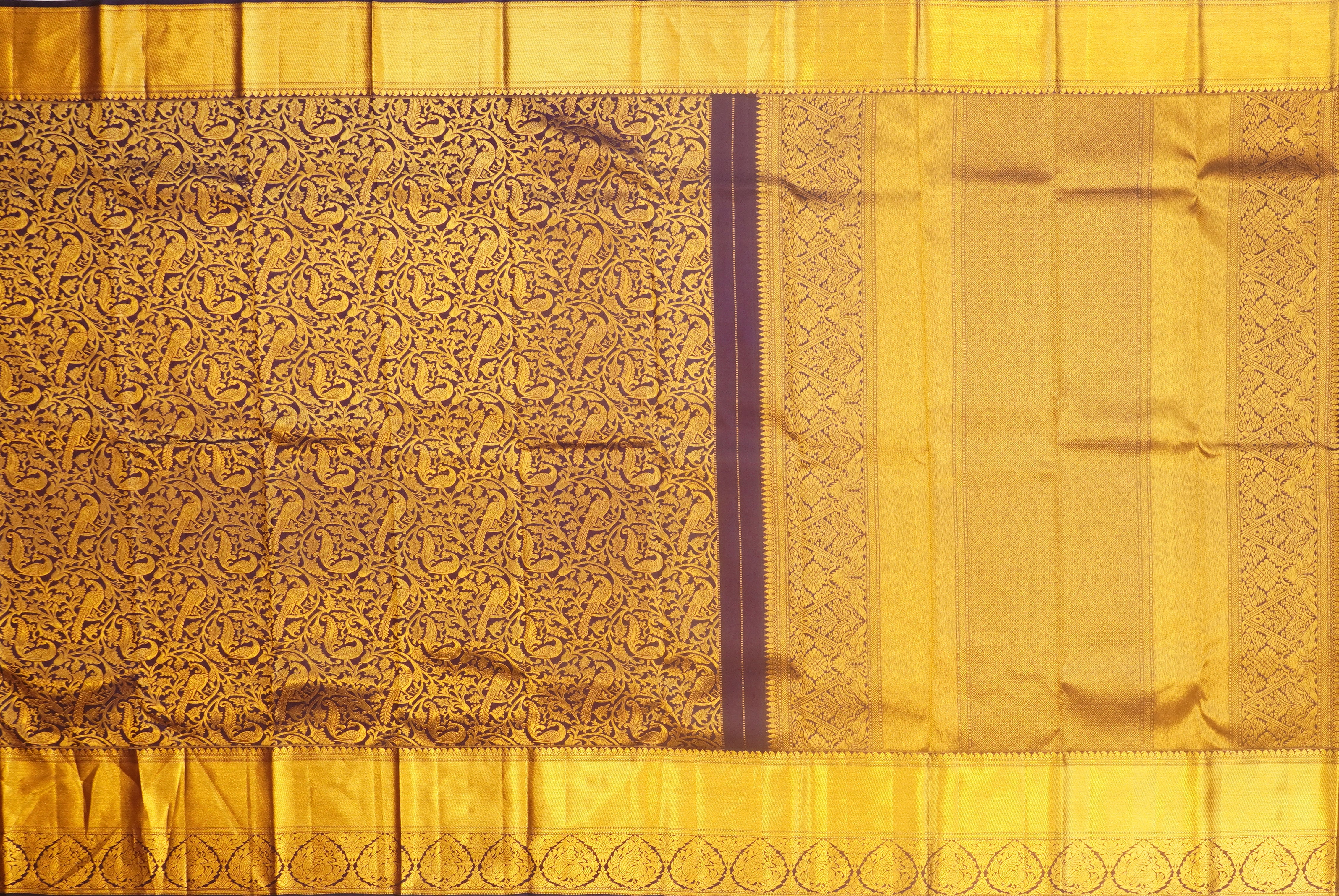 JSB- 10281 | Navy Blue Pure Kanchi Pattu Saree
