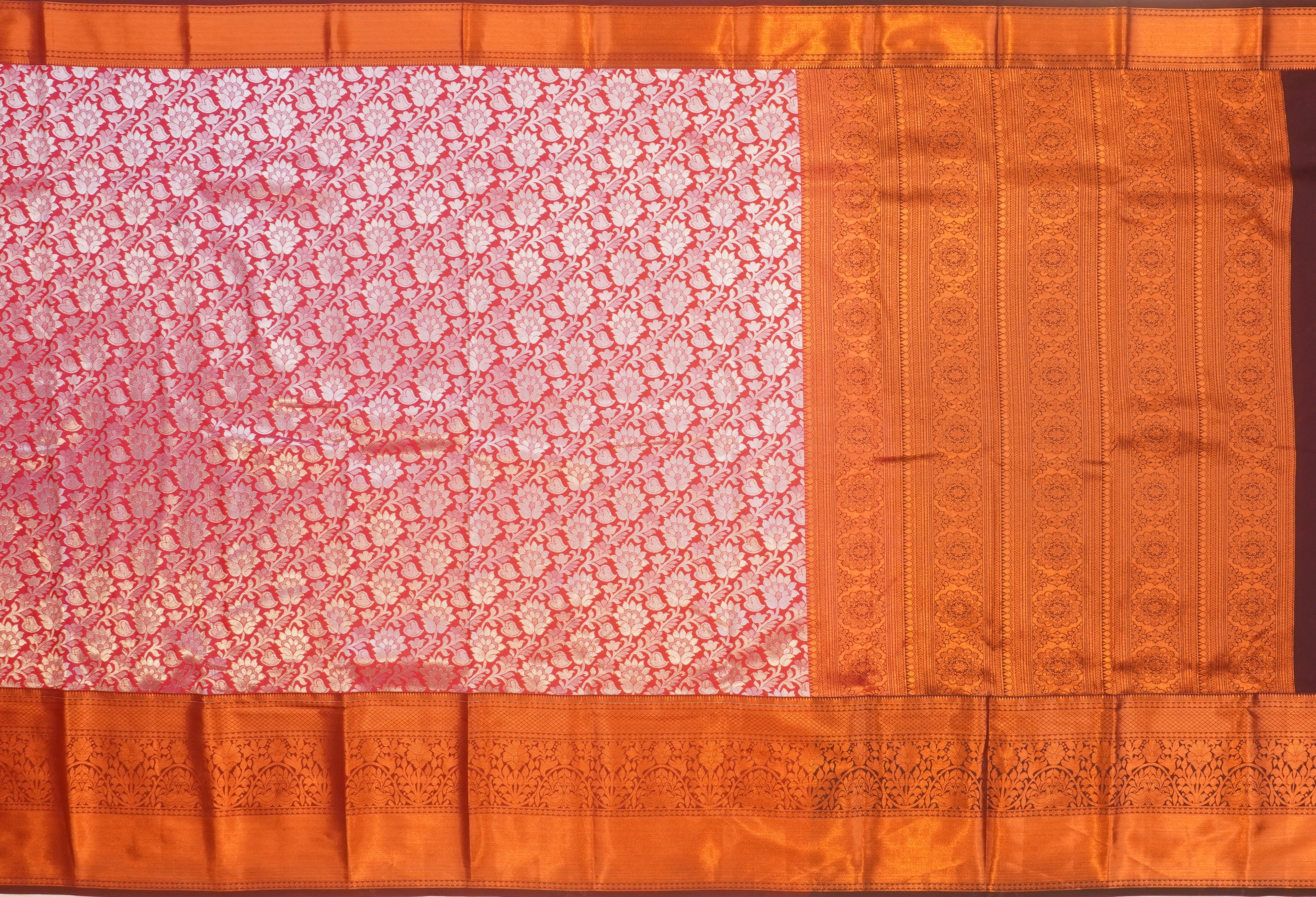 JSB- 9929 | Pink & Maroon Kanchi Pattu Saree