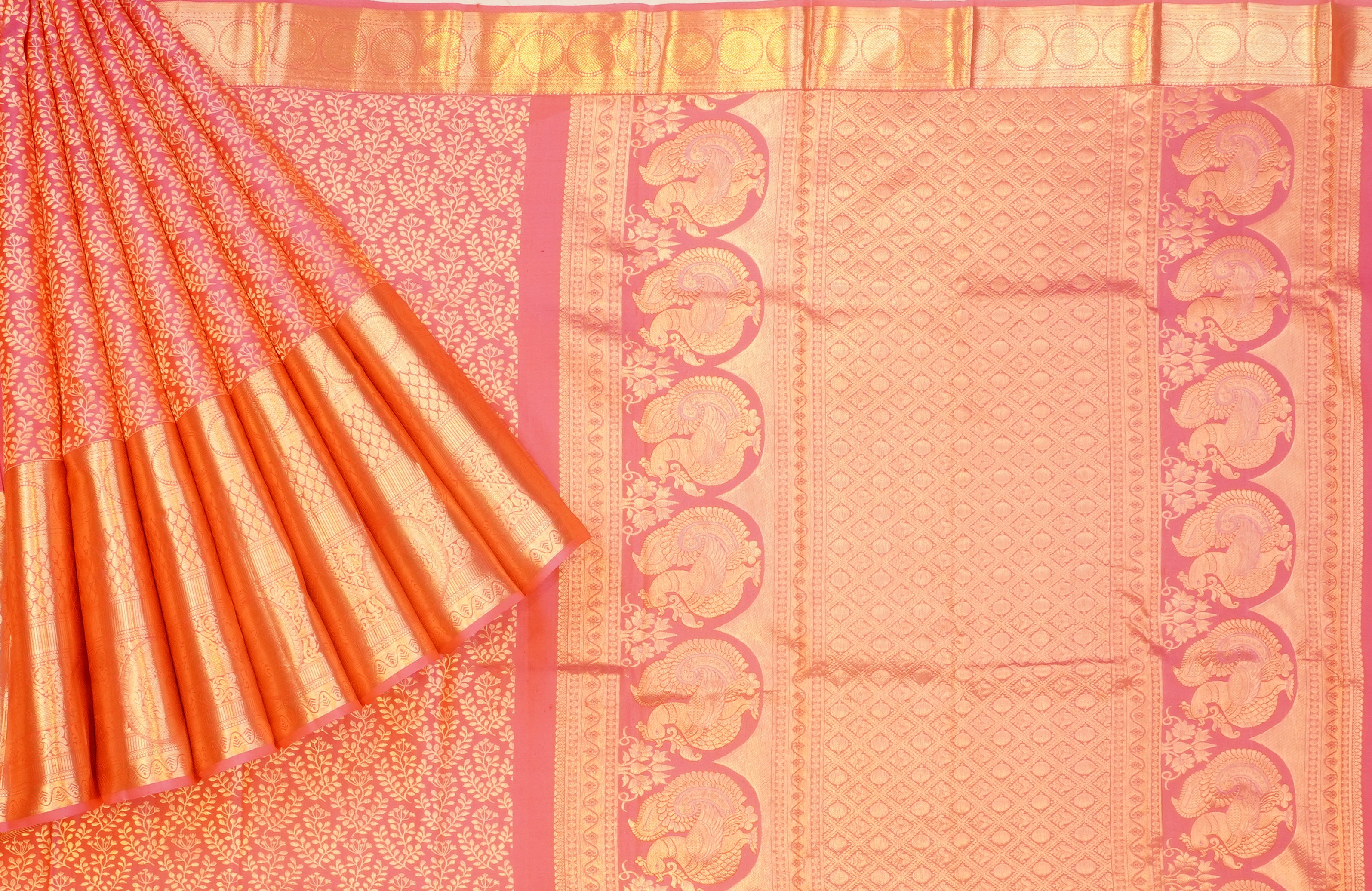 JSB- 10131 | Pink Pure Kanchi kalakshetra Pattu Saree