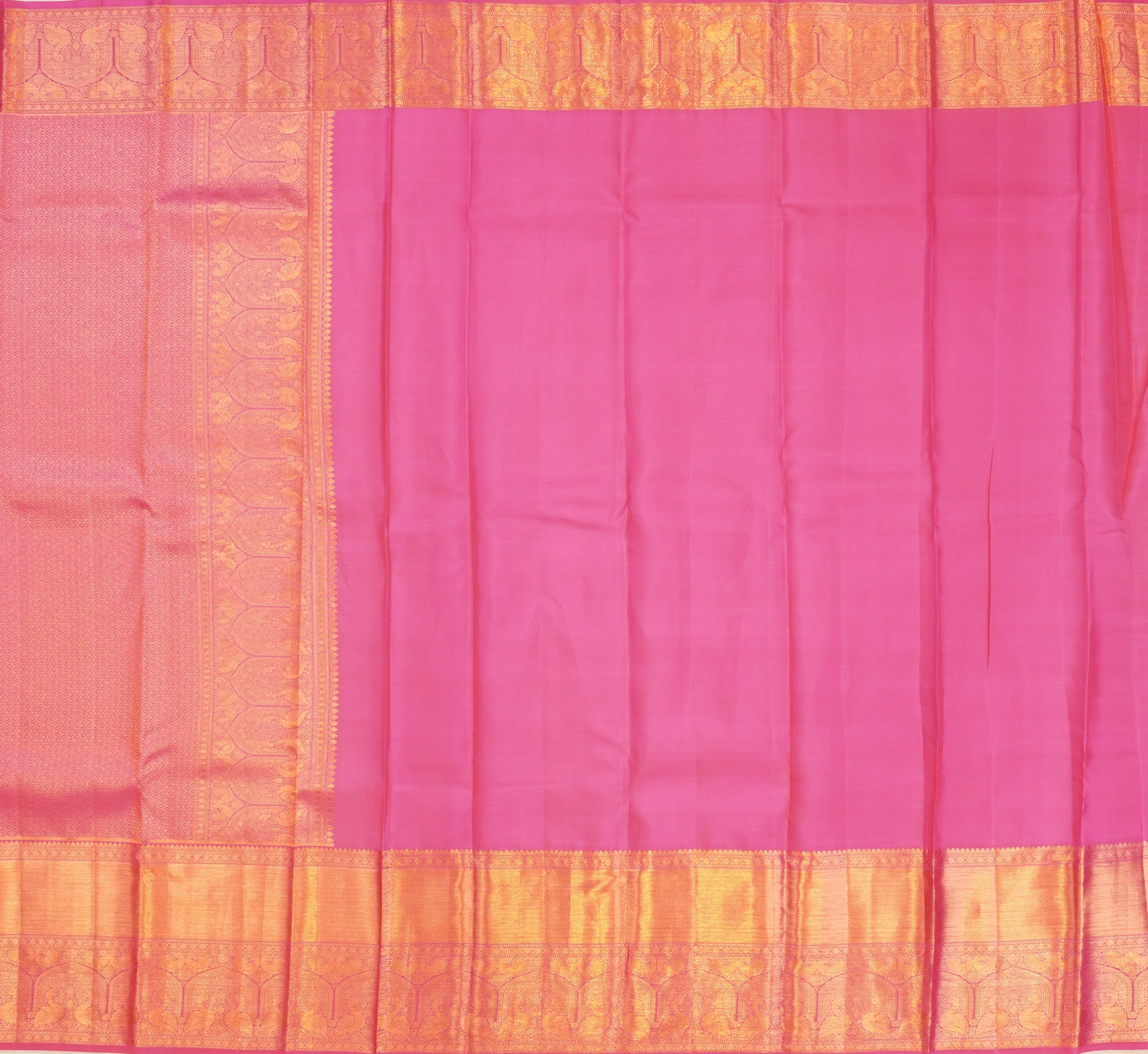 JSB- 9742 | Mehndi Green & Pink Pure Kanchi Parinaya Pattu Saree
