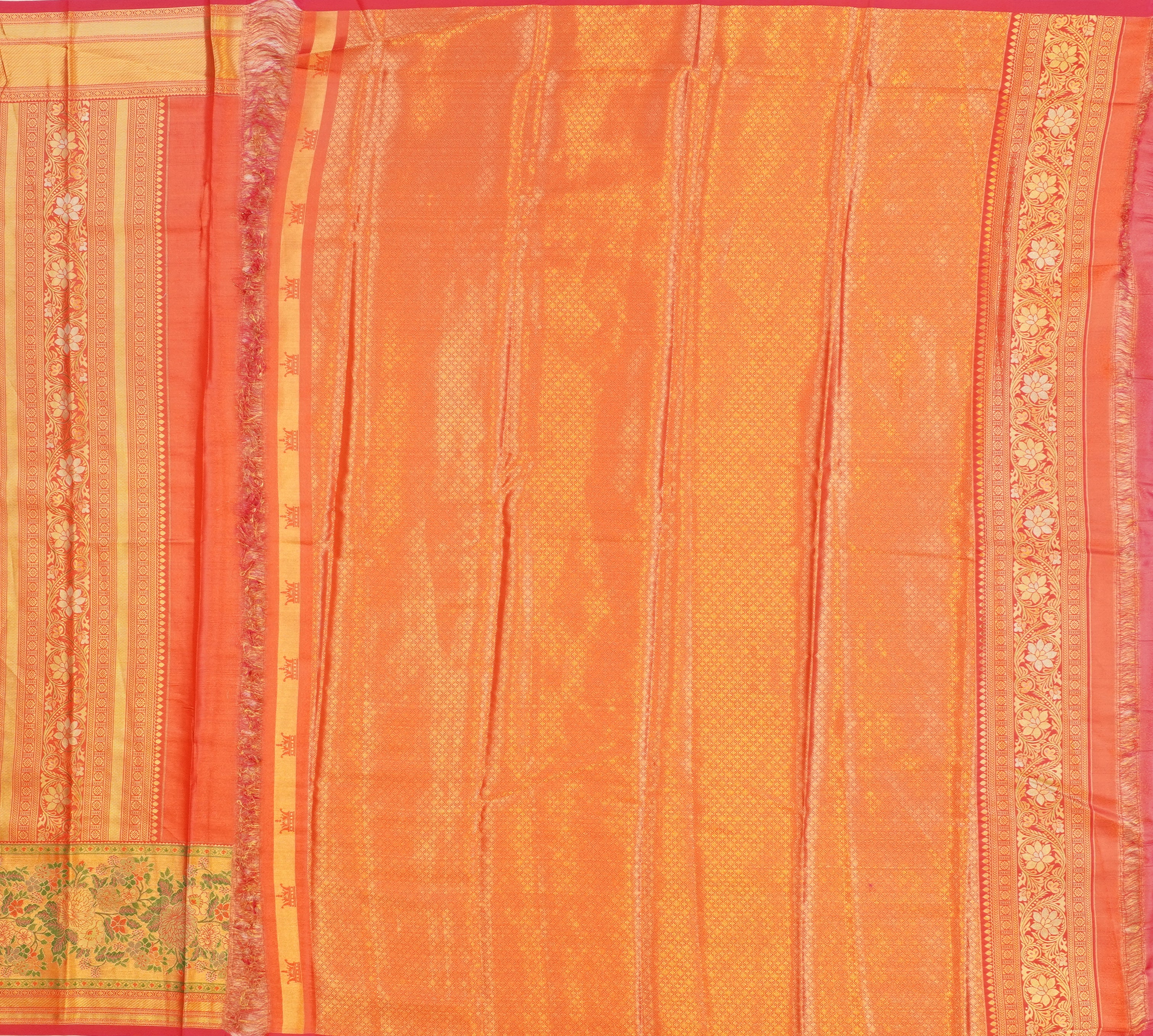 JSB- 10433 | Green & Pink Kathan Tissue Saree