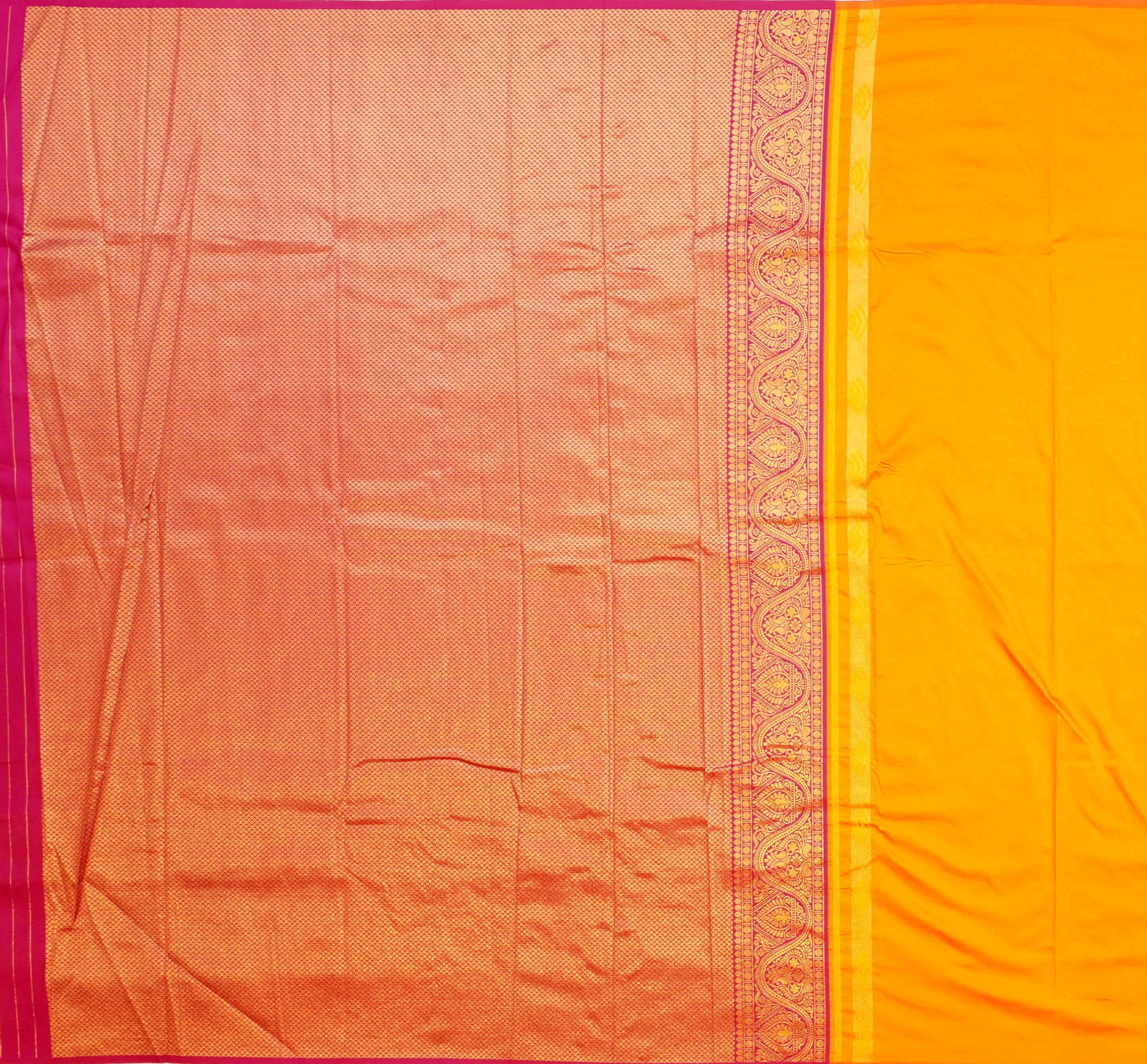 JSB- 10445 | Orange & Pink Kathan Silk Saree