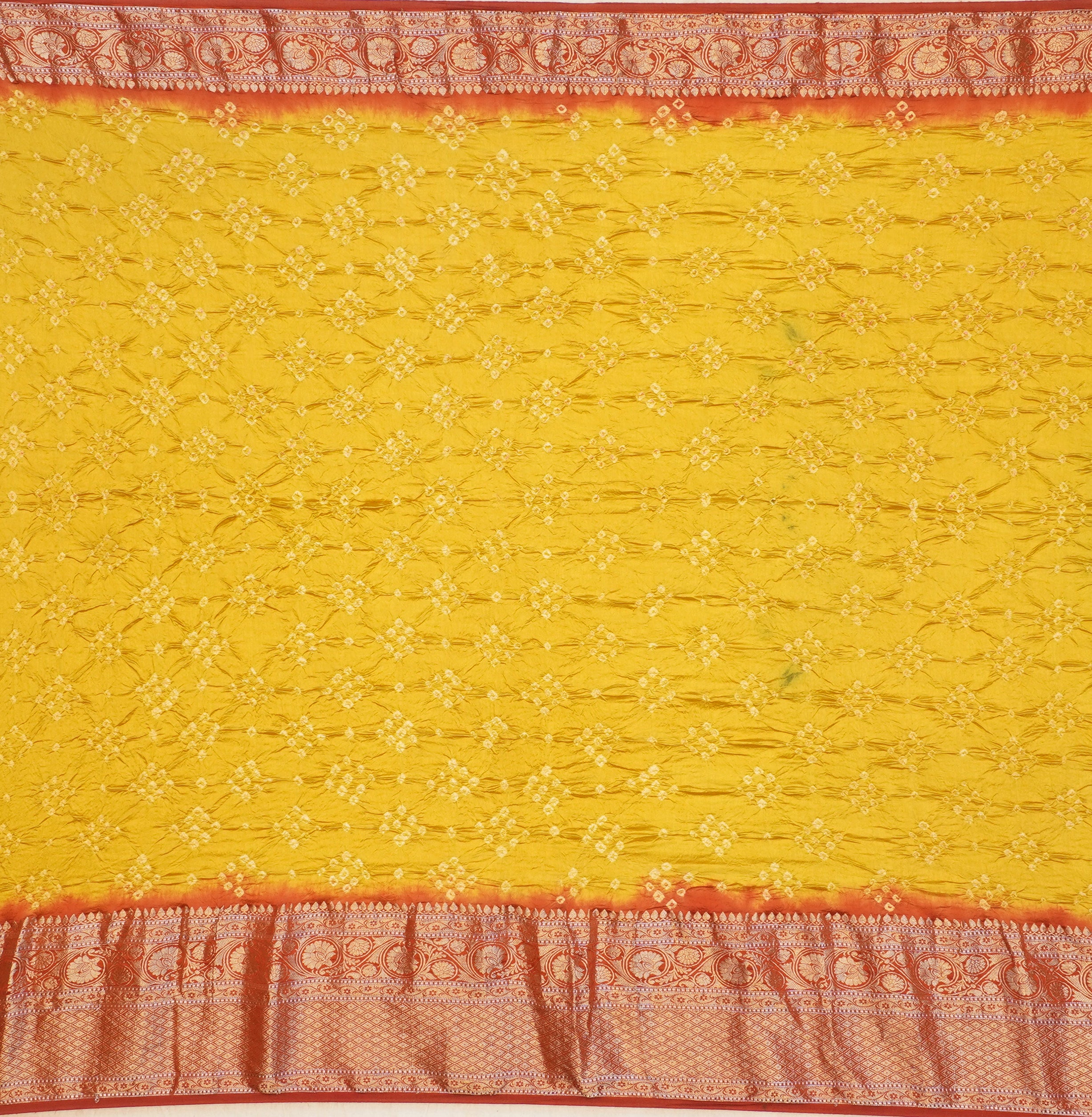 JSB- 9851 | Mustard & Brown Pure Bandhini Silk Saree
