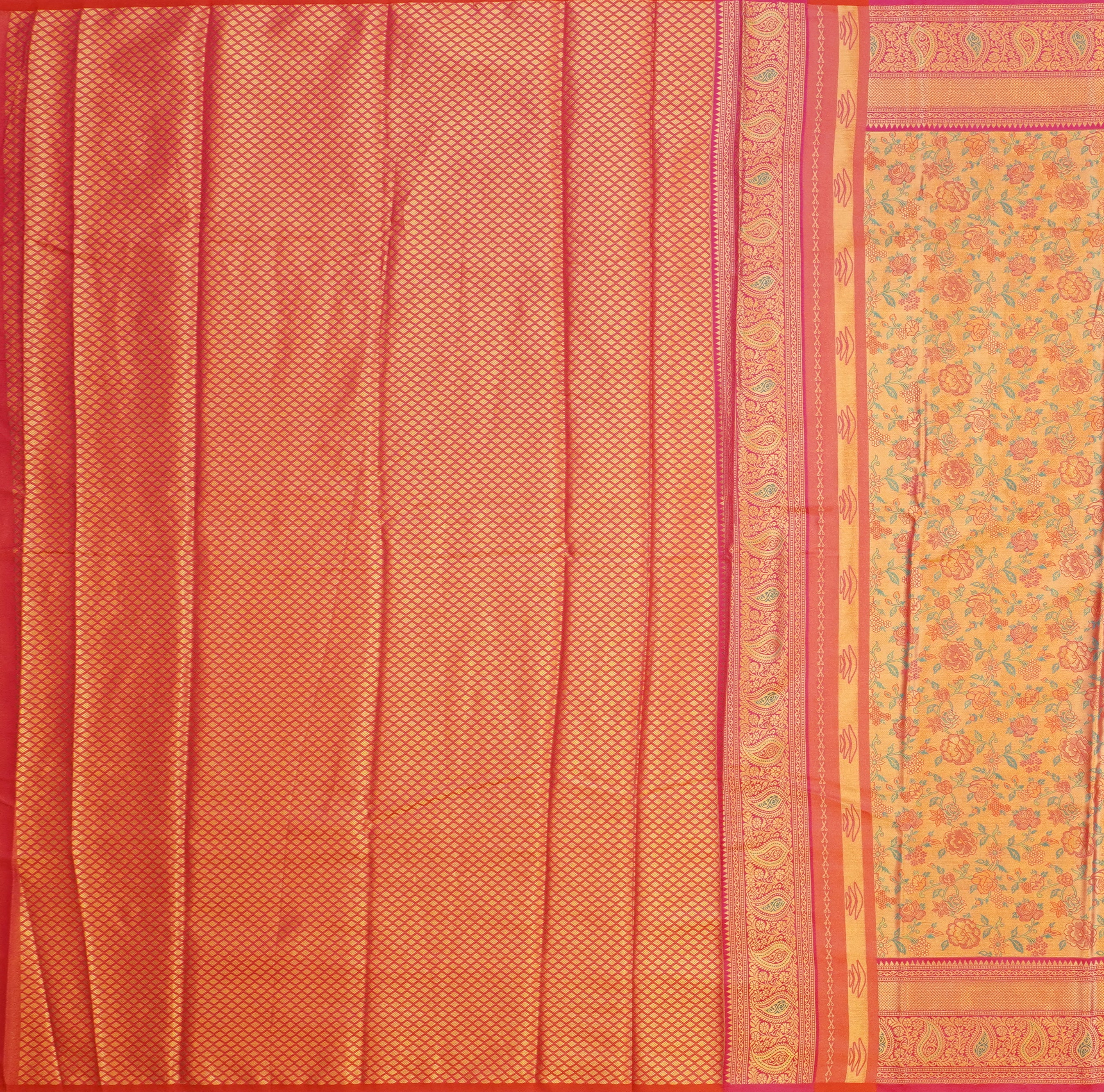 JSB- 10437 | Pink Kathan Tissue Saree