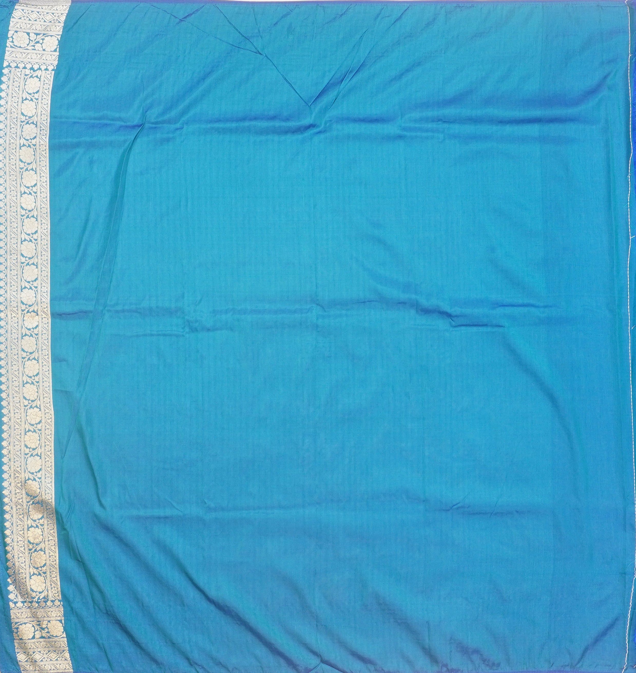 JSB- 10300 | Peacock Blue Banaras Silk Saree