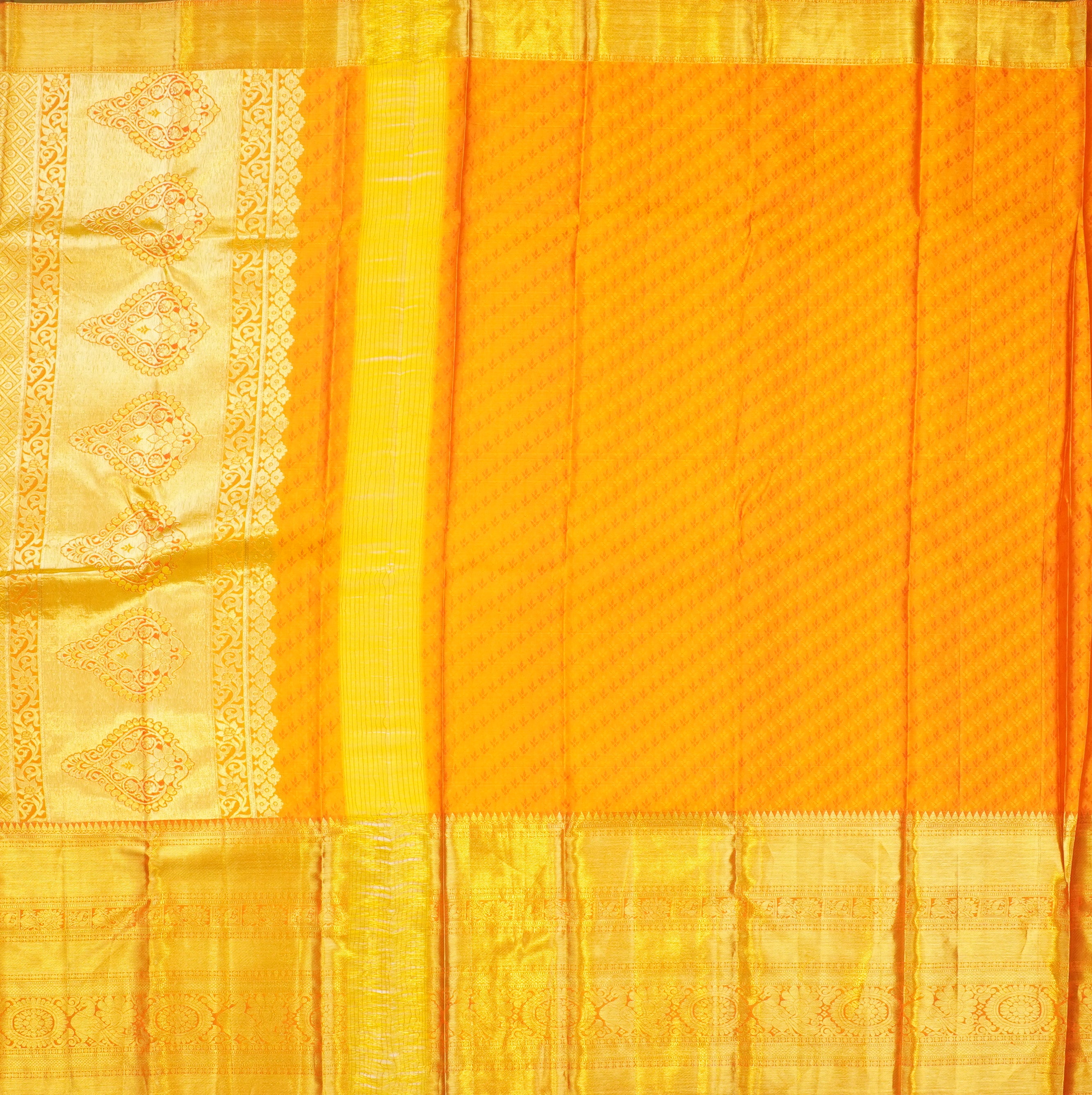 JAS -22 | Mustard & Green Pure Kanchi Pattu | Weavers Special Discount Saree