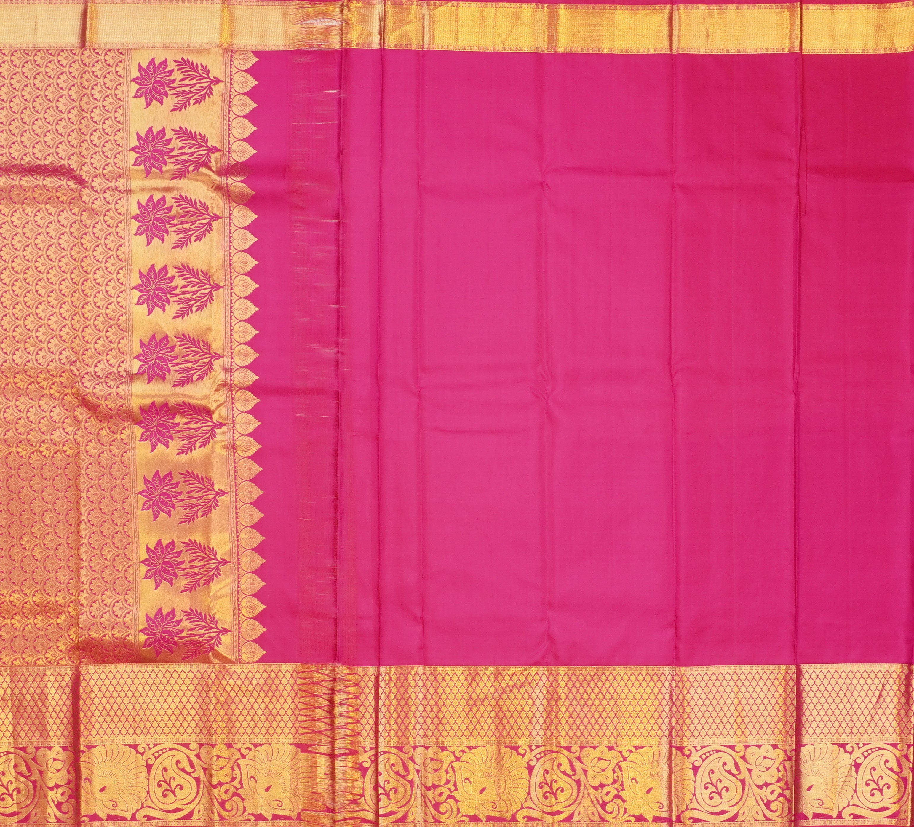 JAS -17 | Green & Pink Pure Kanchi Pattu | Weavers Special Discount Saree