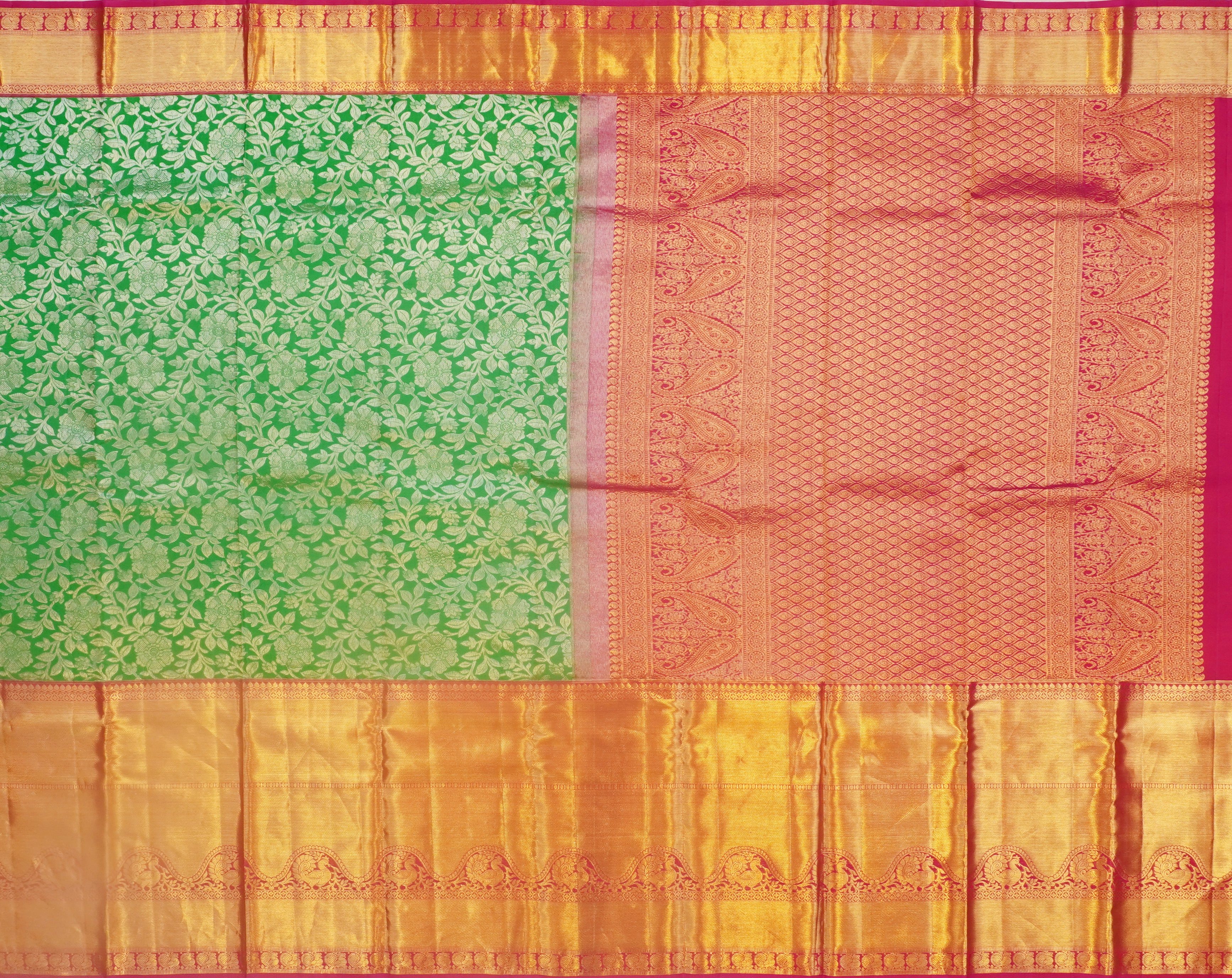 JSB- 8632 | Green Kanchi Sampradaya Pattu Saree