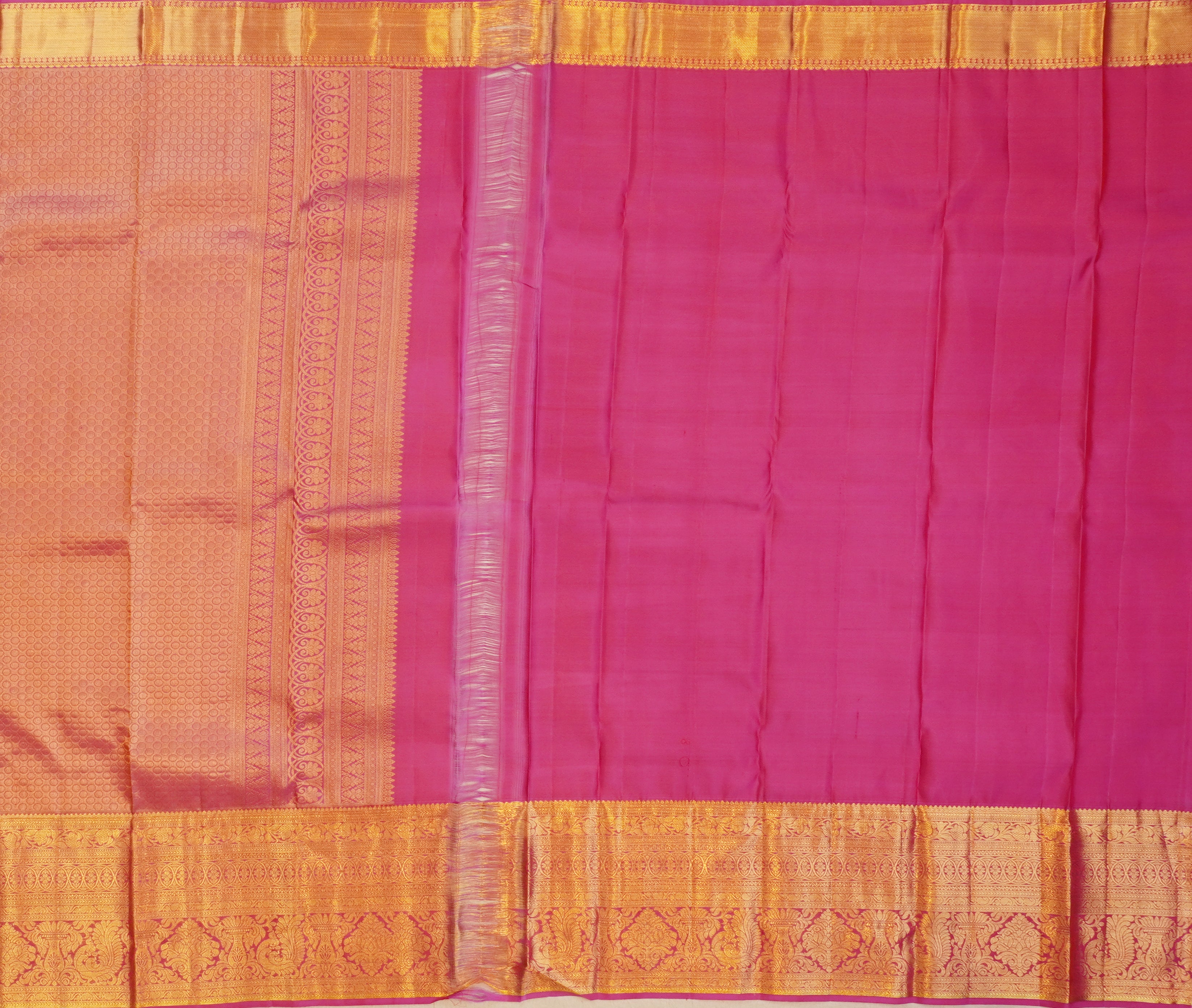 JSB- 8669 | Yellow & Pink Pure Kanchi Sampradaya Pattu Saree