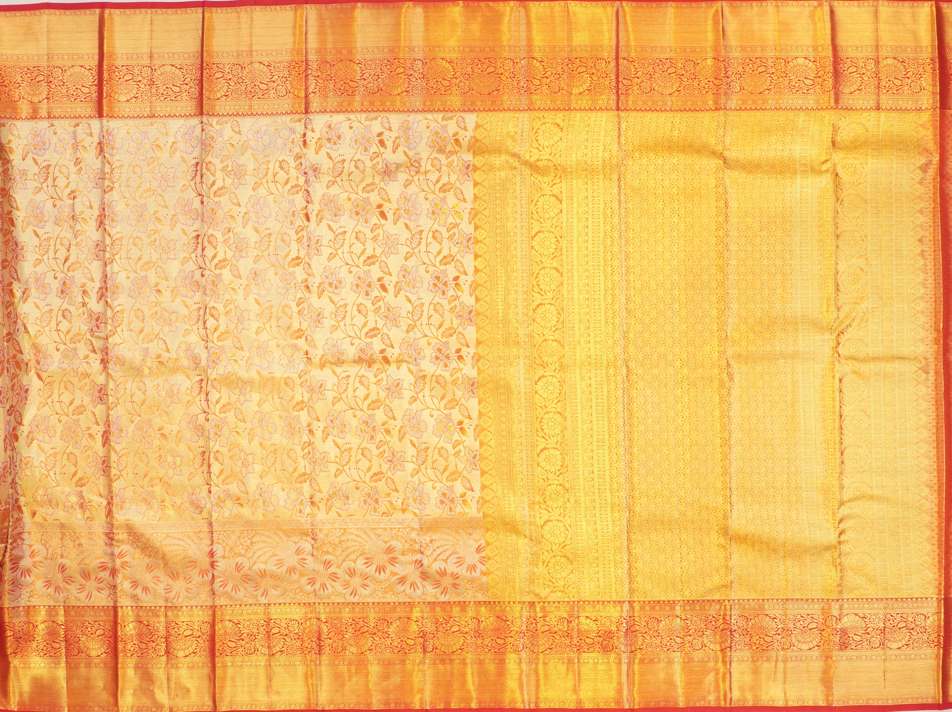 JSB- 9000 | Red Pure Kanchi Tissue Pattu Saree