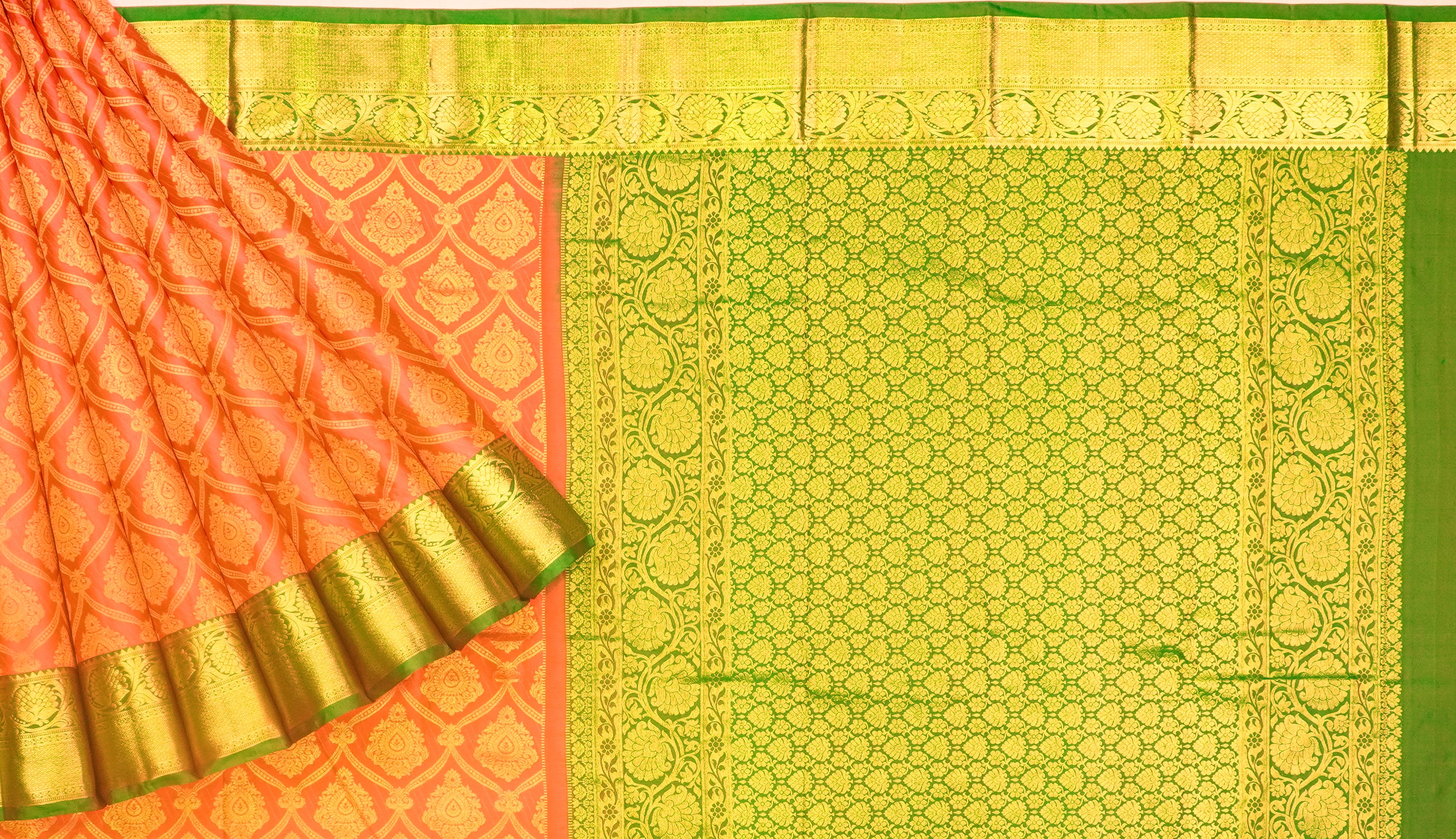 JSB- 8642 | Peach Pure Kanchi Pattu Saree