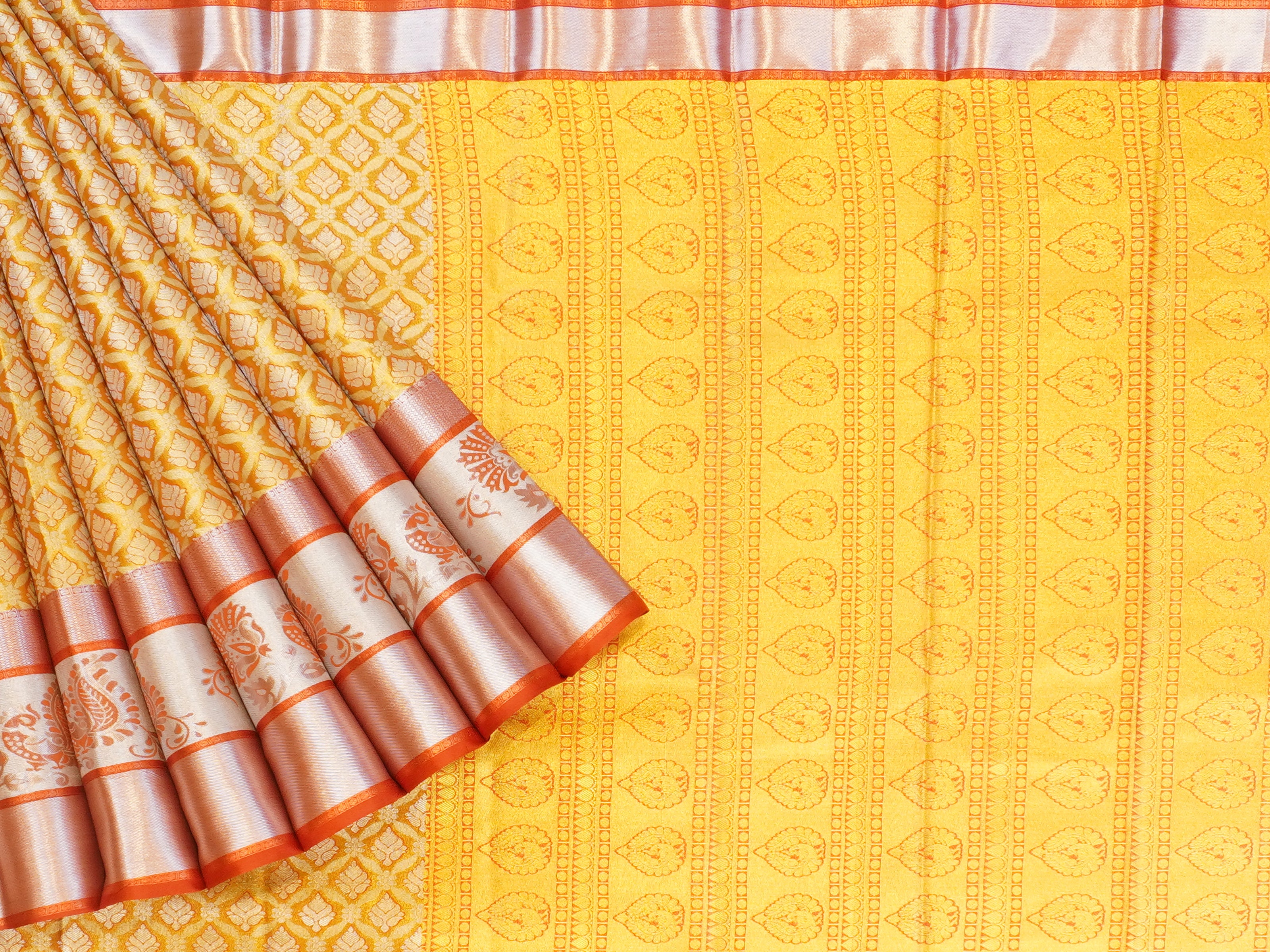 JSSB-169 | Gold & Red Kanchi Tissue Pattu