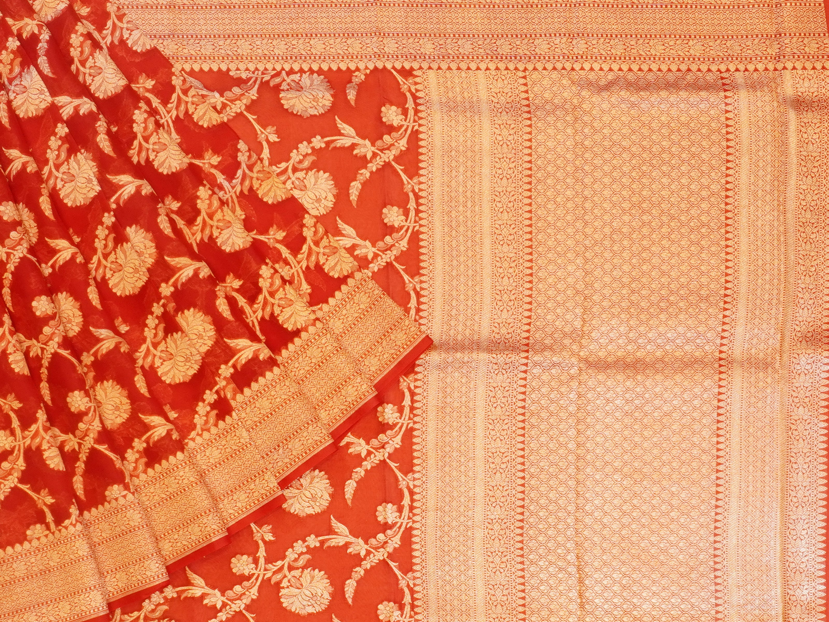 JSSB- 811 | Red Pure Organza Silk Saree
