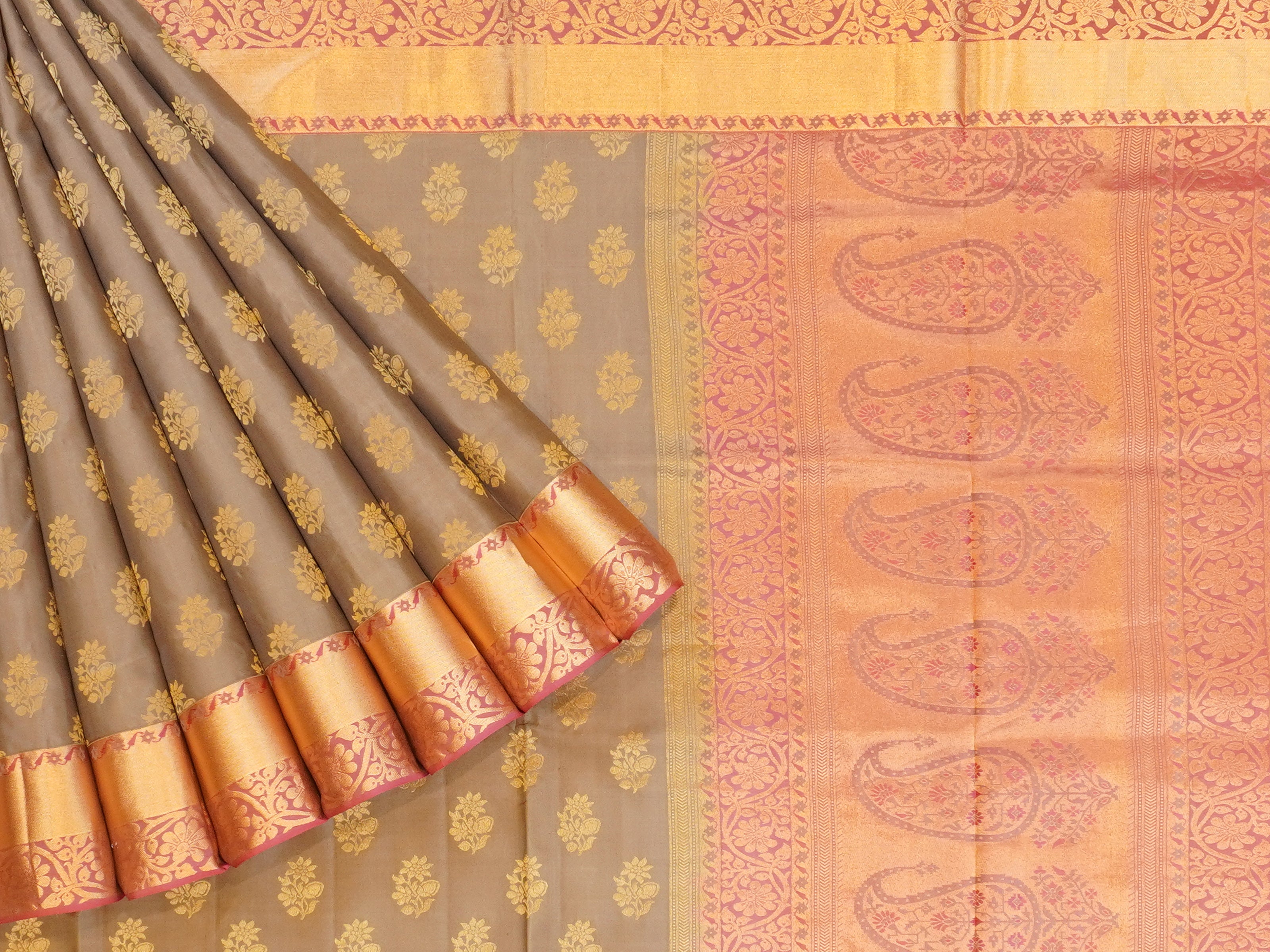 JSSB-136 | Beige & Pink Pure Uppada Silk