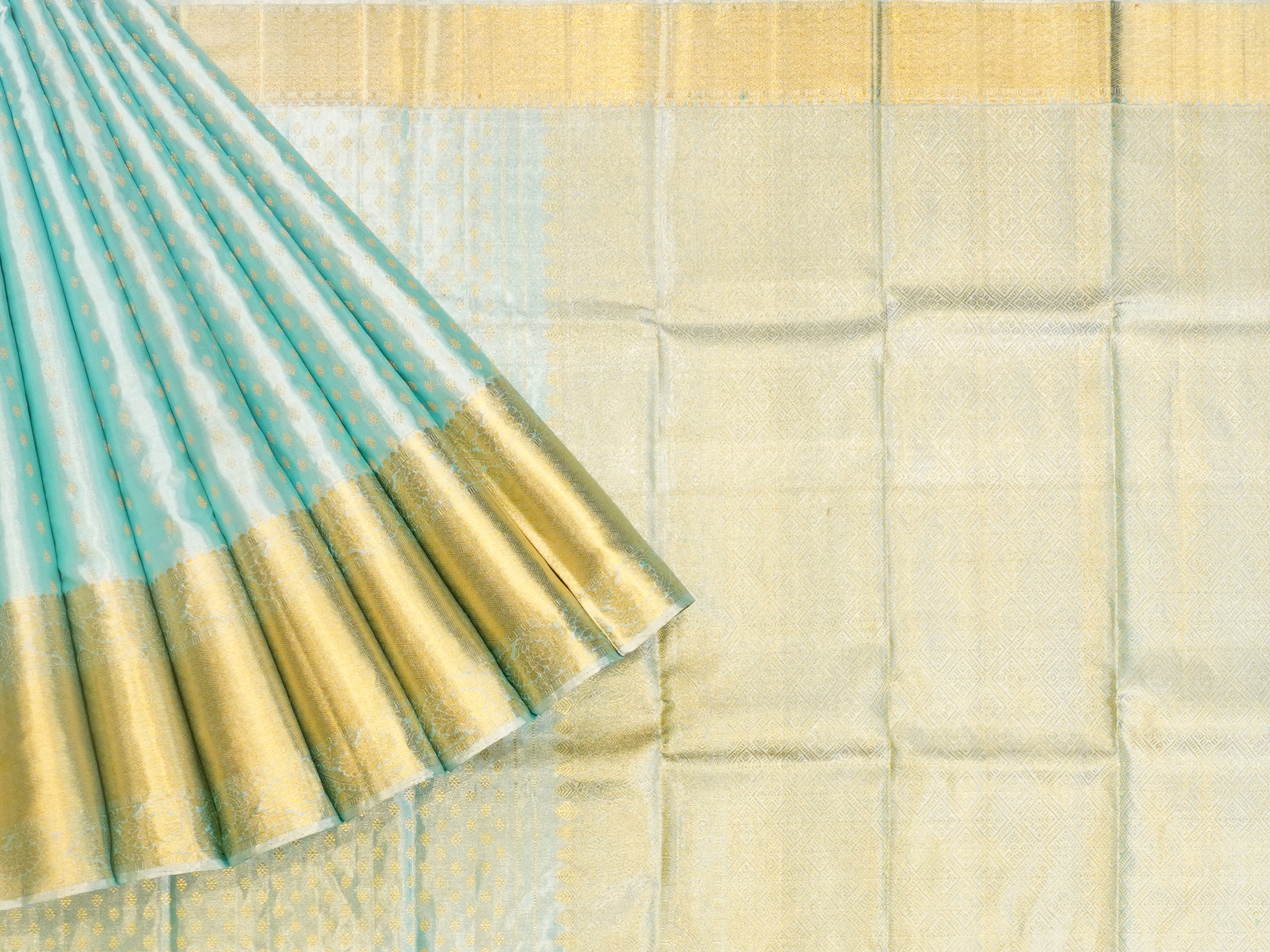 JSSB-265 | Sky Blue Pure Kanchi Tissue Pattu Saree
