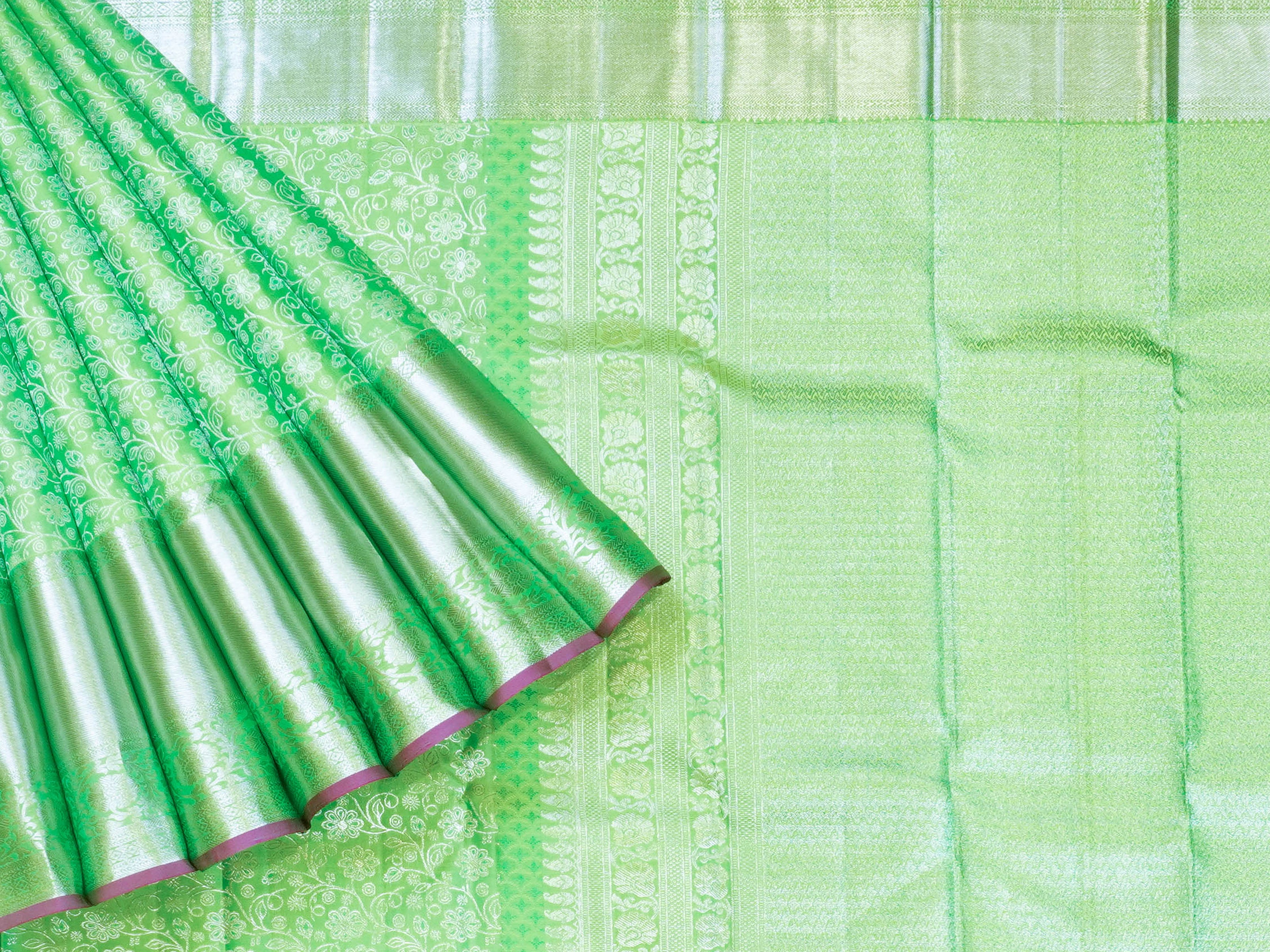 JSSB- 884 | Green Pure Kanchi Pattu Saree