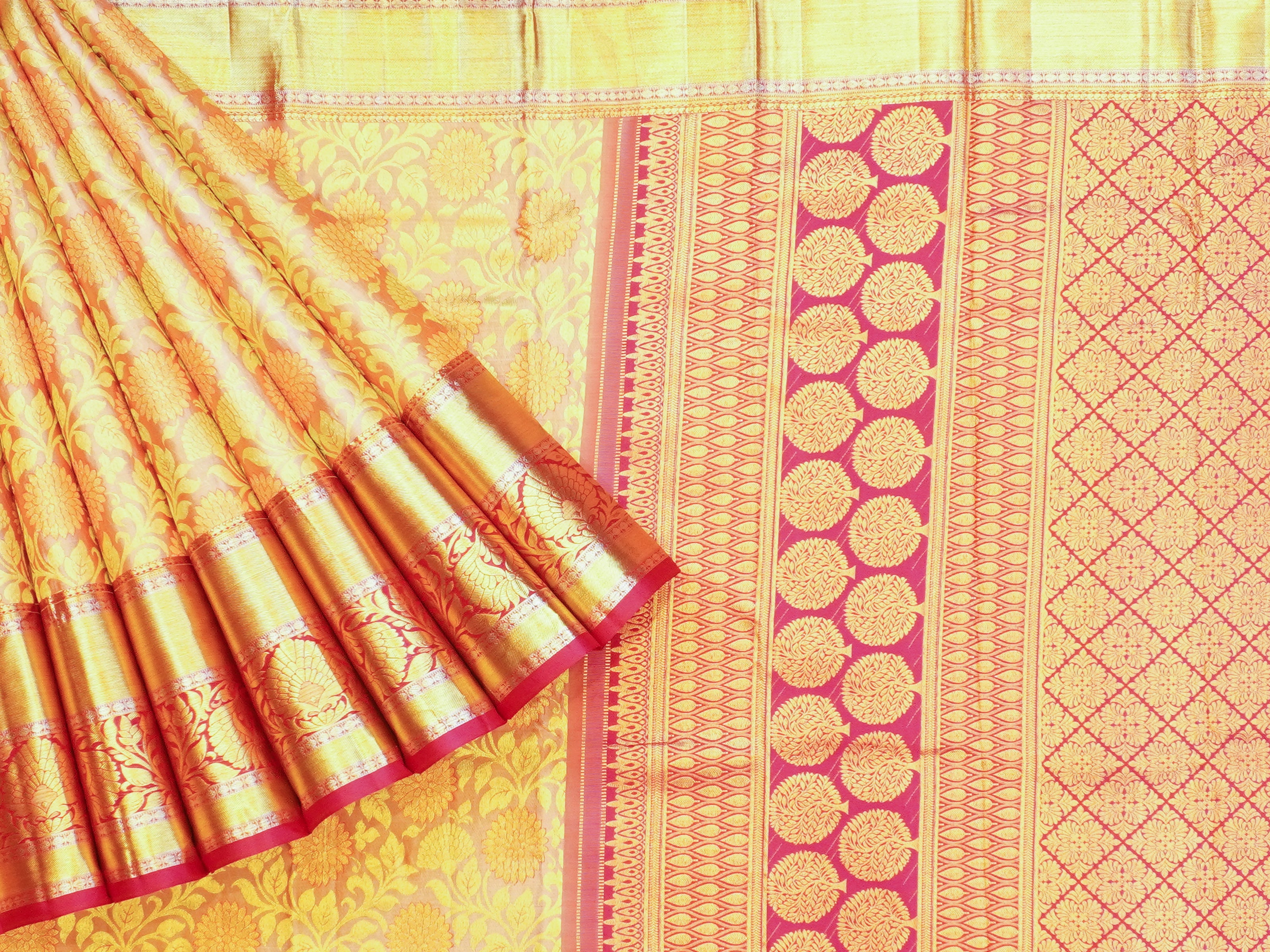 JSB-6409 | Cream & Pink Kanchi Vastrakala Pattu