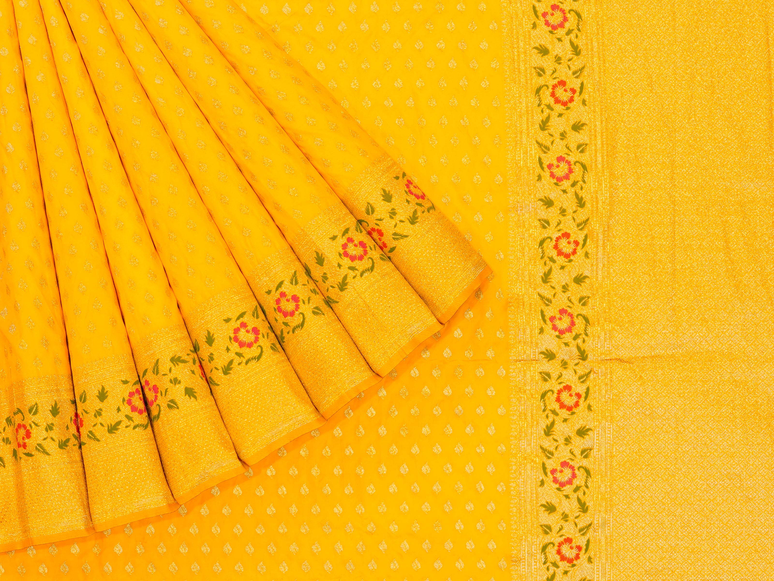 JSB-1730 | Yellow Banaras Silk Saree