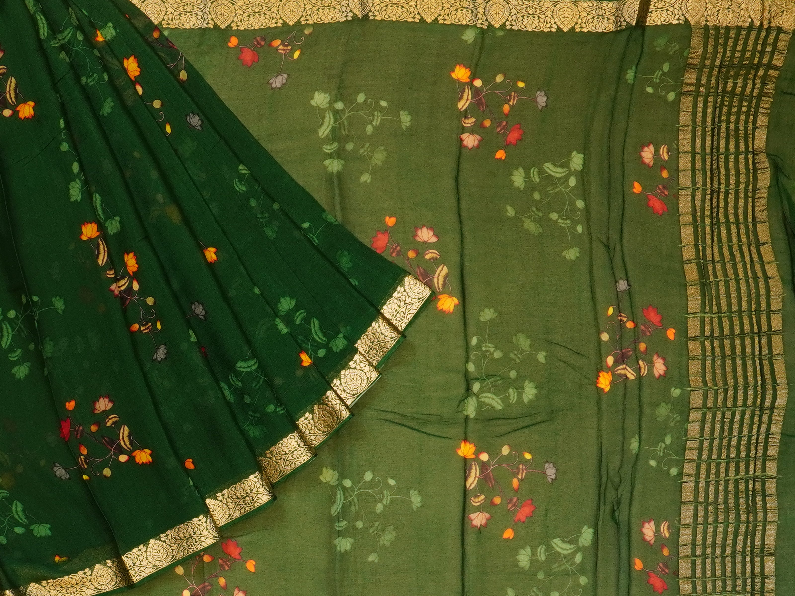 JSSB- 960 | Green Binny Chiffon Saree