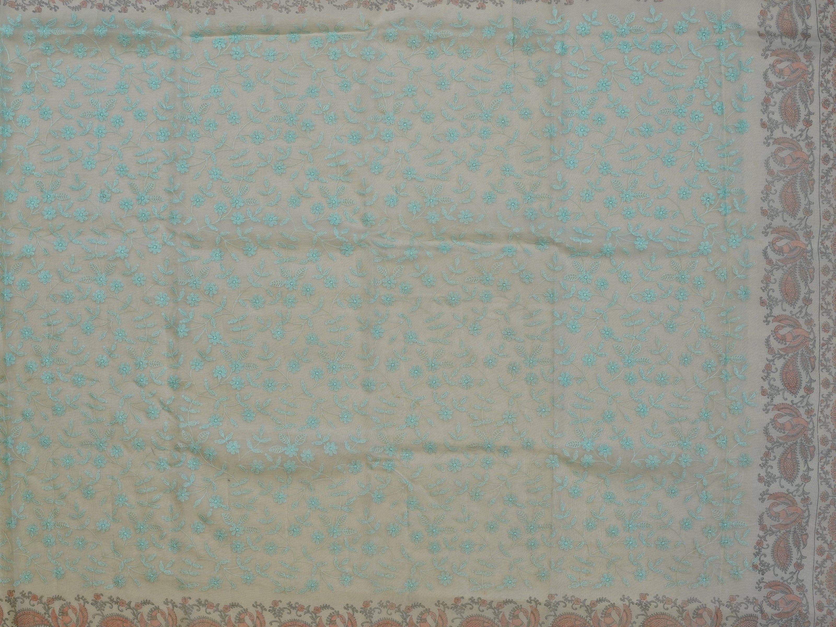 JSB- 2432 | Mint Green Fancy Kora Saree