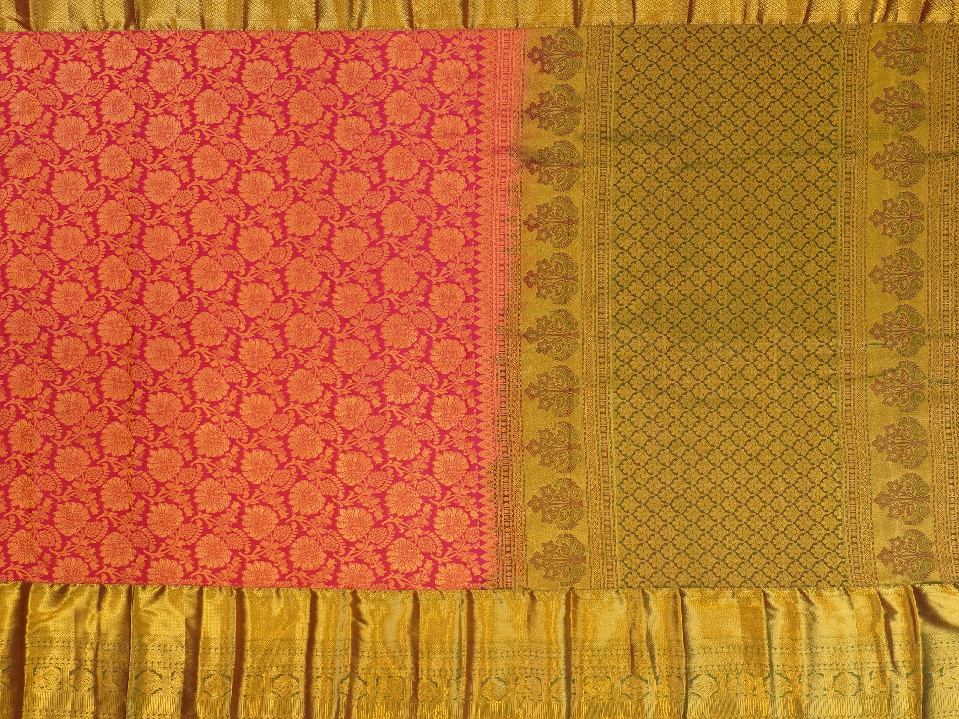 JSB- 5367 | Pink & Green Kanchi Parinaya Pattu Saree