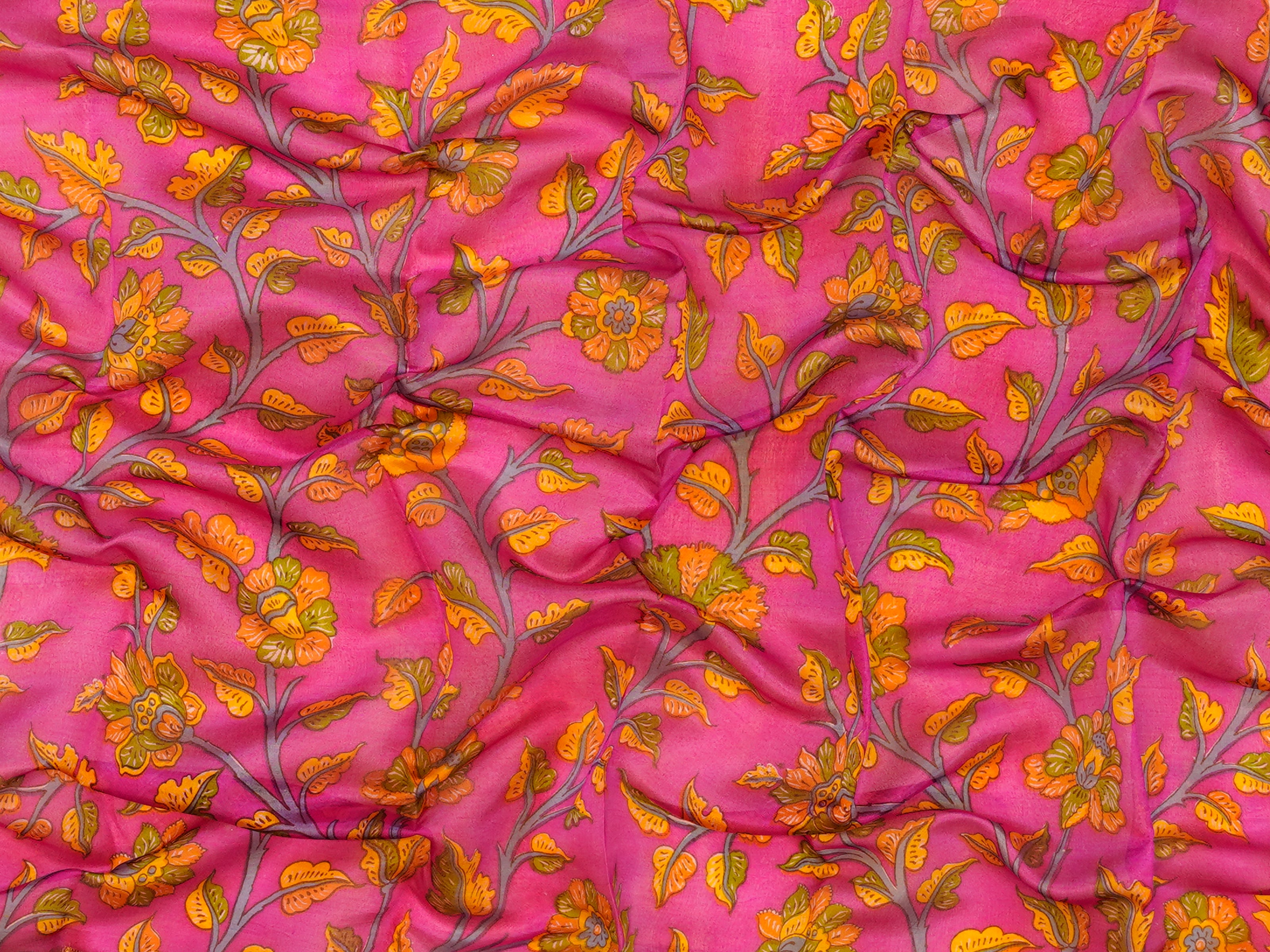 JSB- 2191 | Pink & Green Pure Soft Silk Saree