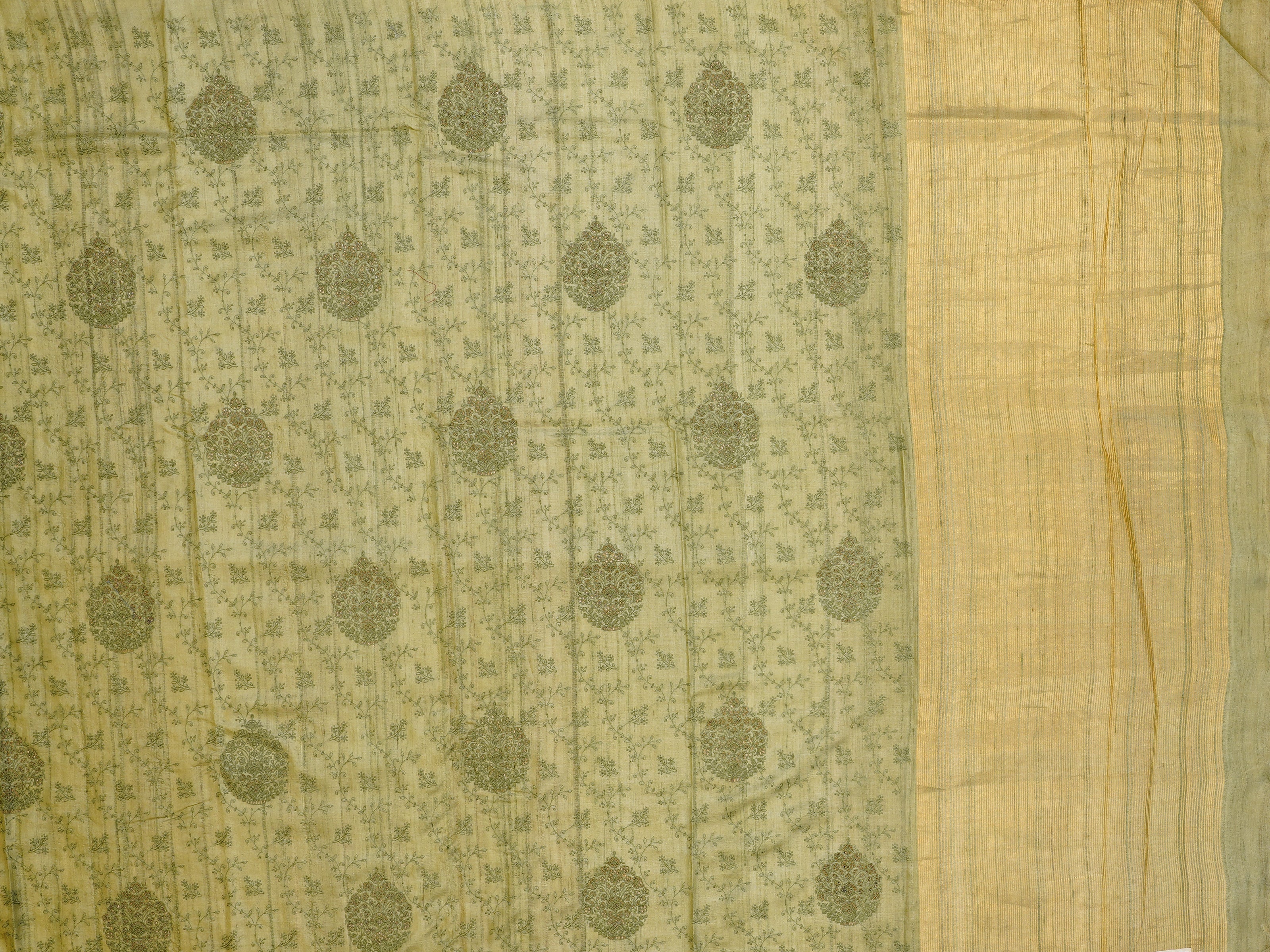 JSB-319 | Green Pure Tusser Silk saree