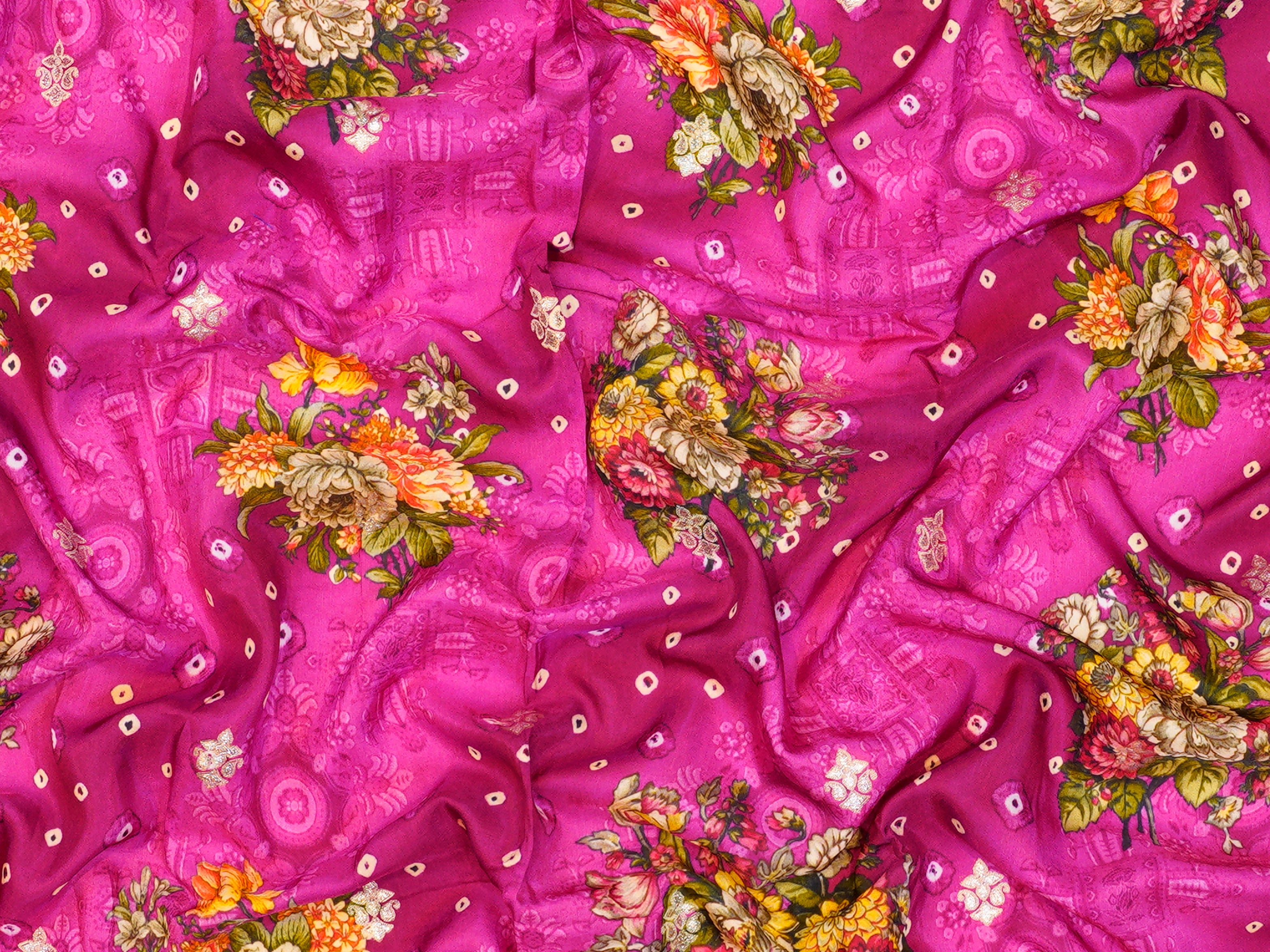 JSB- 1431 | Pink & Yellow Soft Silk
